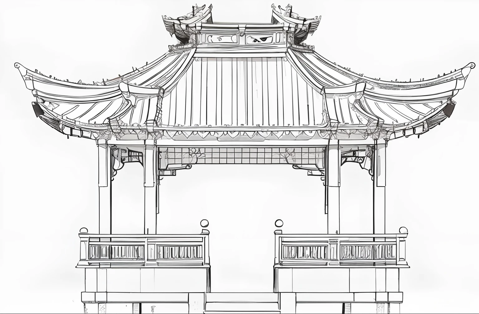 Pavilion line drawings