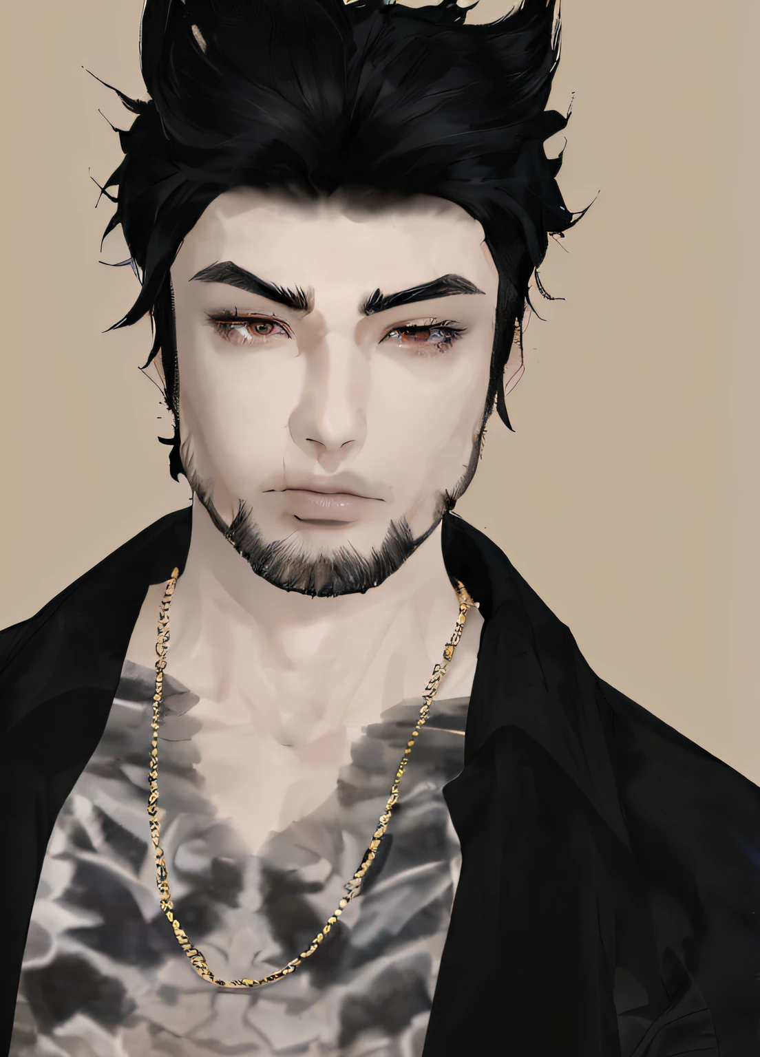 beautiful man, cat eyes, beautiful skin, silky hair, HD quality, 4K quality, digital art.