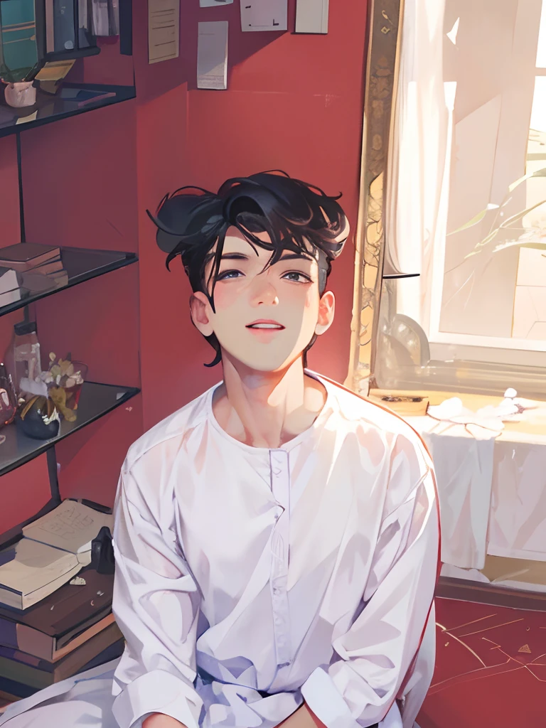 Handsome boy change background change dress