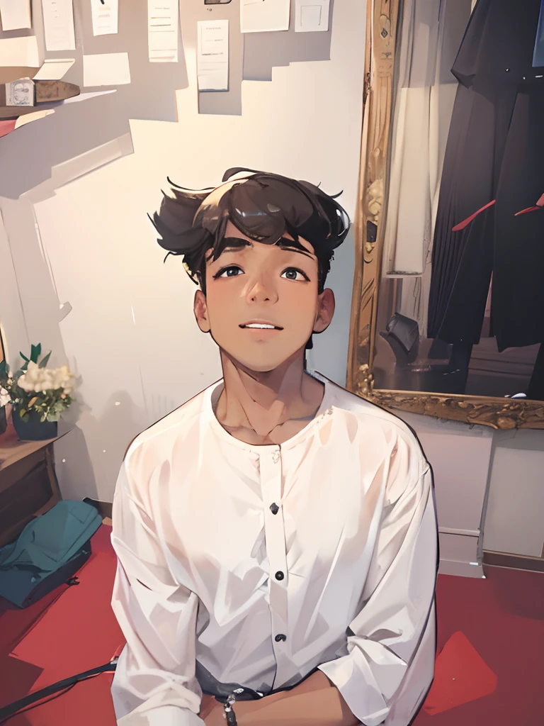 Handsome boy change background change dress