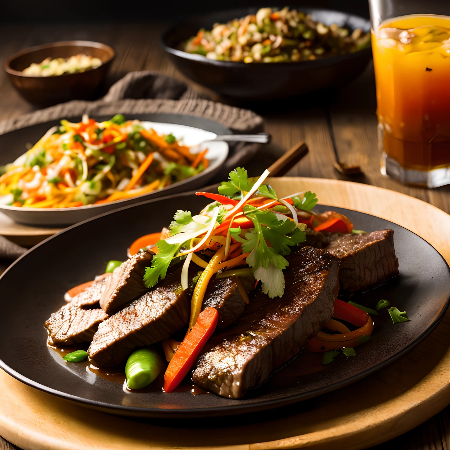(hot & spicy beef vegetable in a steel made plate,realistic,dark background,full hd),(best quality,4k,8k,highres,masterpiece:1.2),ultra-detailed,(realistic,photorealistic,photo-realistic:1.37),HD,UHD,studio lighting,ultra-fine painting,sharp focus,physically-based rendering,extreme detail description,professional,vivid colors,bokeh,food,plate,steaming,spices,aroma,sliced beef,tender meat,crunchy vegetables,fresh ingredients,rich colors,onions,bell peppers,carrots,beansprouts,garlic,ginger,chili flakes,vegetable oil,sautéed,delicious,irresistible,sizzling sound,juicy,mouthwatering,tempting,texture of the meat,savory,soft and tender beef,crispy vegetables,fragrant spices,flavorful,bold taste,hot and spicy,authentic,traditional,asian cuisine,culinary masterpiece,chef's creation,meticulously prepared,dark and moody,atmospheric background,intense shadows,dramatic lighting,contrast,bold and vibrant colors,highly-detailed textures,rich depth and dimension,realistic representation,close-up shot,food photography
