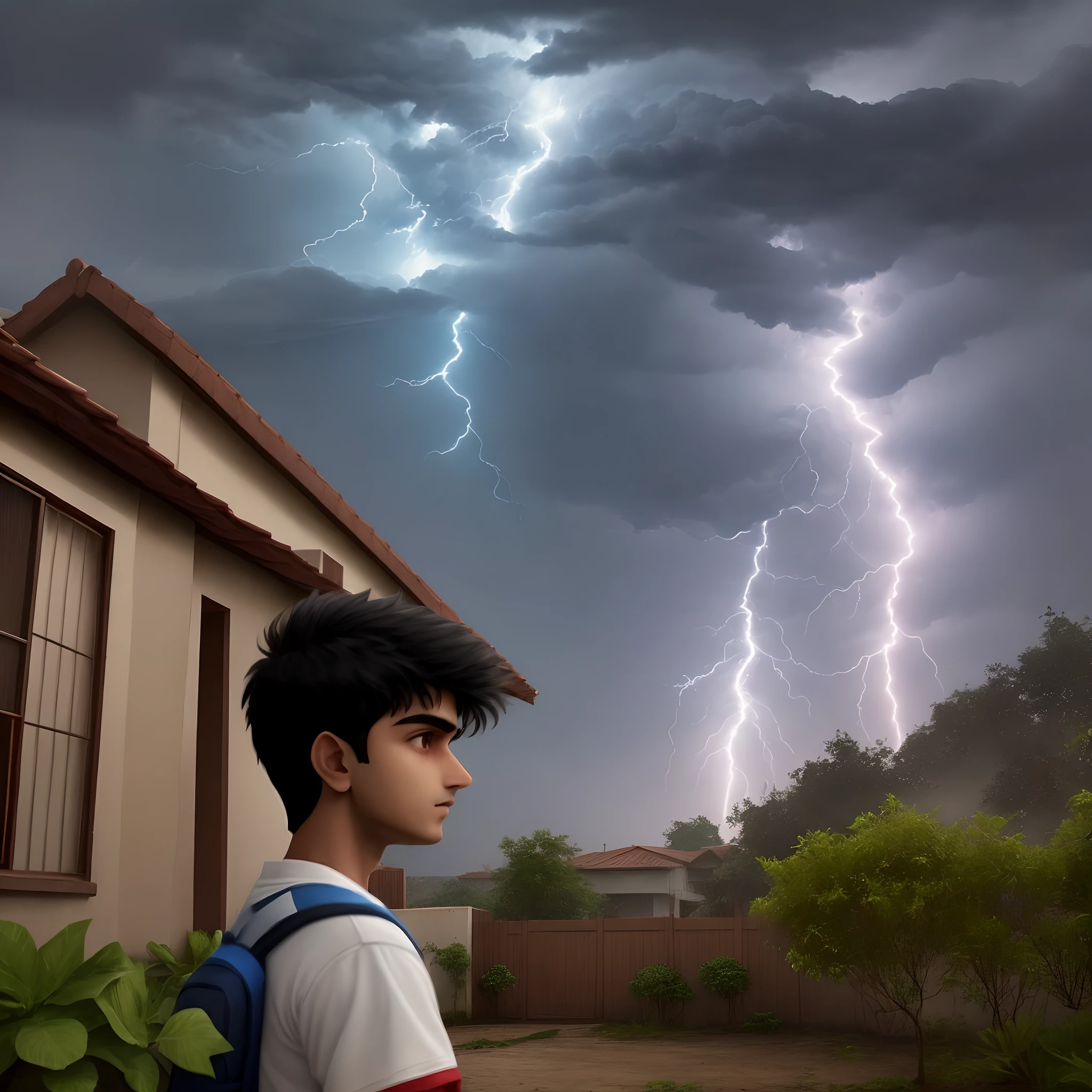 3. "Show the pivotal moment when lightning strikes -yeld Ada at his home."(ai animated)