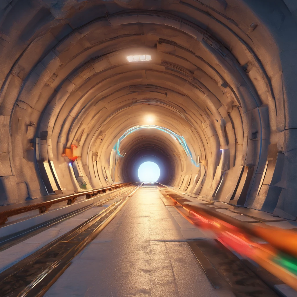 Independent tunnel，only one，with a simple background，Front view，shot from a far distance，No clutter