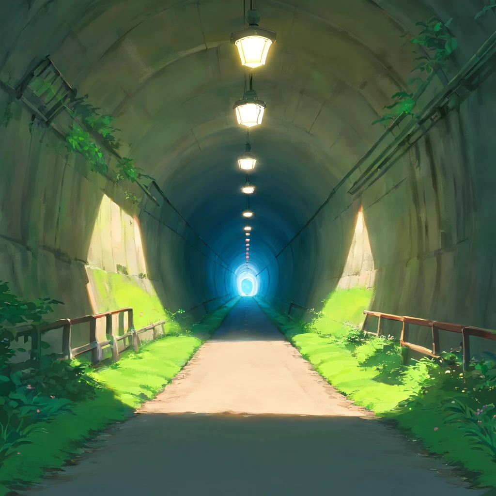 Independent tunnel,only one,with a simple background,Front view,shot from a far distance,No clutter