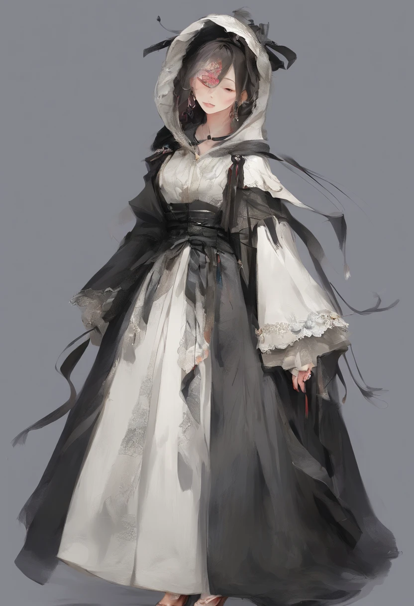 1 female、独奏、short-hair、Opening Mouth、bangss、hair adornments、long-sleeve、bow ribbon、鎖骨、Hair Ribbon、grey  eyes、A dark-haired、multicolored hair、Close one eye、hoods、Two-side-up、Sleeves go up to the wrists、a black ribbon、parka、Hood down、Sleeves go over the fingers、sleepy、White hoodie、yawns、Moe Sleeve、Absolute Area、Black non-sleeve