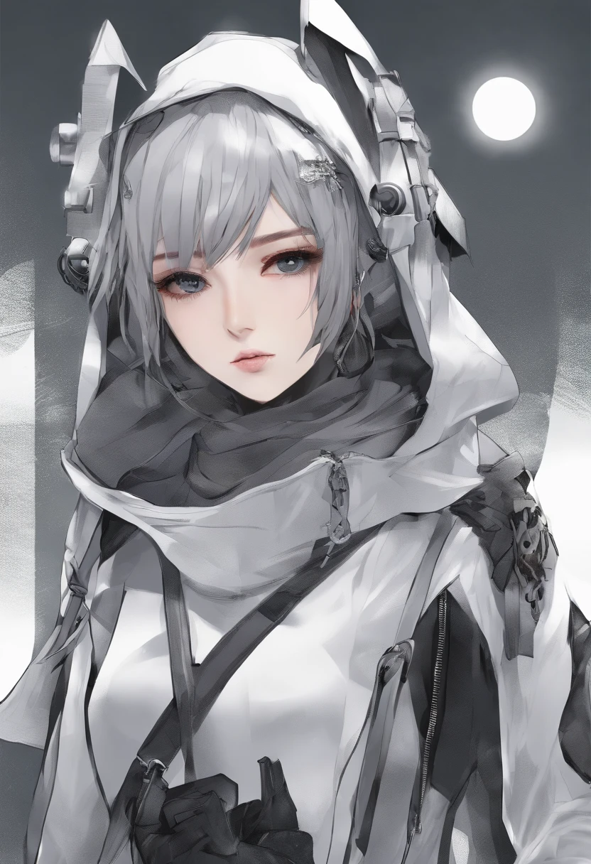 1 female、独奏、short-hair、Opening Mouth、bangss、hair adornments、long-sleeve、bow ribbon、鎖骨、Hair Ribbon、grey  eyes、A dark-haired、multicolored hair、Close one eye、hoods、Two-side-up、Sleeves go up to the wrist、a black ribbon、parka、Hood down、Sleeves go over the fingers、sleepy、White hoodie、yawns、Moe Sleeve、Absolute area、Black Non-Sleeve