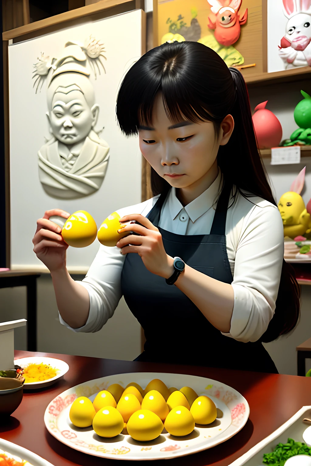 Egg carving Xiangdong Yi Si Nan egg carving