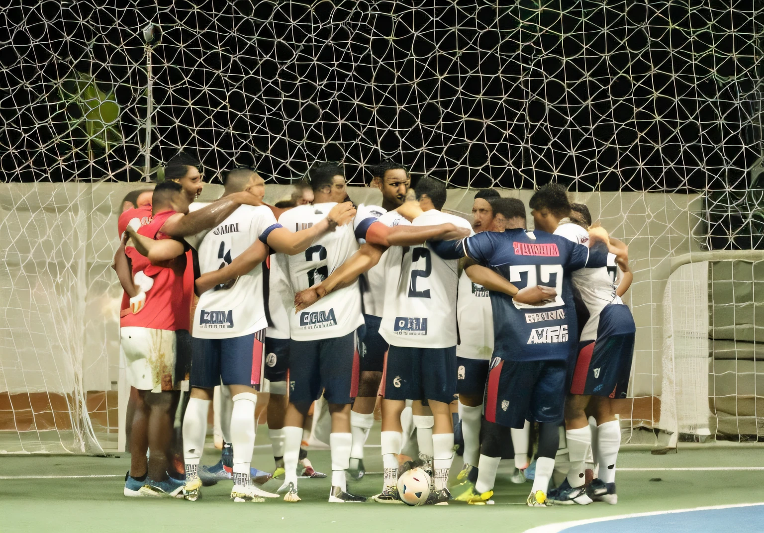 Jogadores se amontoam em um amontoado antes de um jogo de futebol, Interior, tiro interno, sao paulo, Malika Favre, desporto, octa 8k |, ambiente interno, imagem interna, Tiro central, olhar triste, enfeitado, description, seu madruga, Beautiful, Jonas Roscinas, um monumental, parecendo triste, São Paulo, Motivacional, practice, imagem de perfil