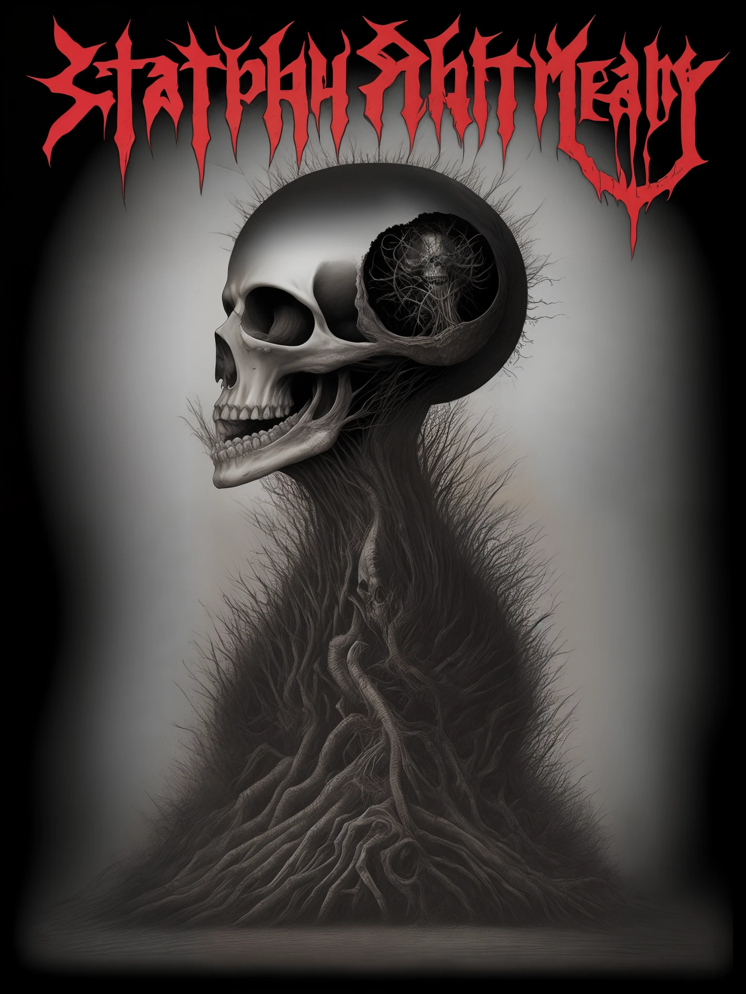 Colorful Death metal album cover in the style of Stephen gammell