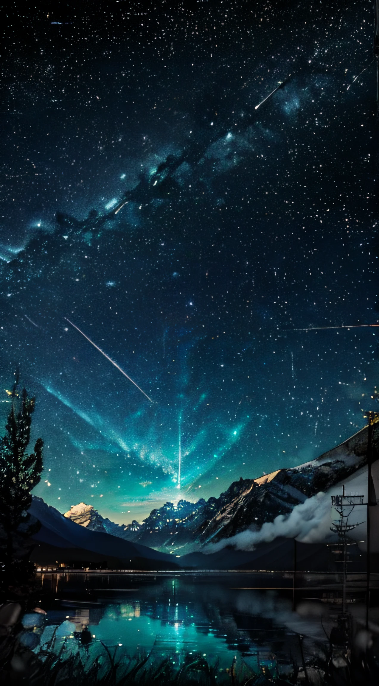 Starry Night Over a Mountain