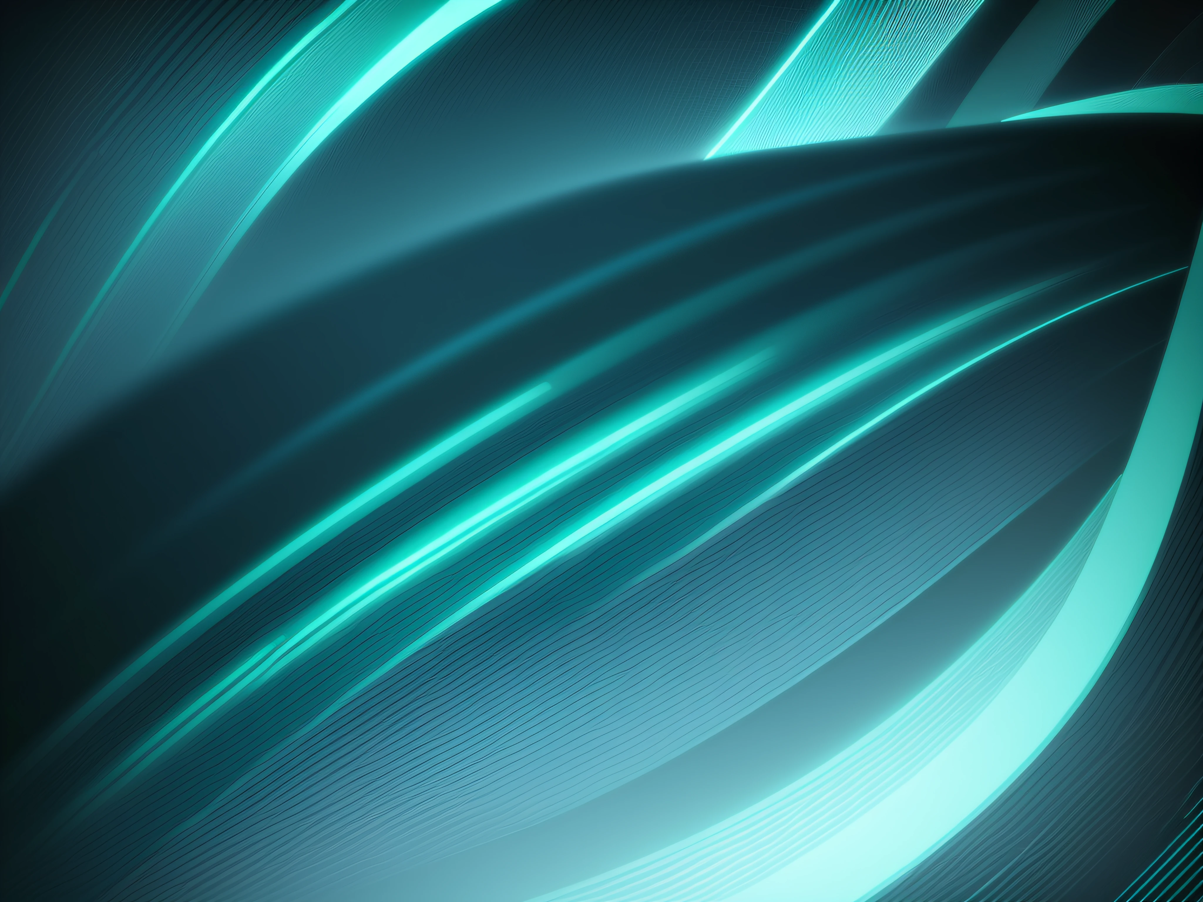 Vector wavy lines pattern smooth curve flowing dynamic blue green gradient light isolated on black background for concept of technology, digital, communication, science, music