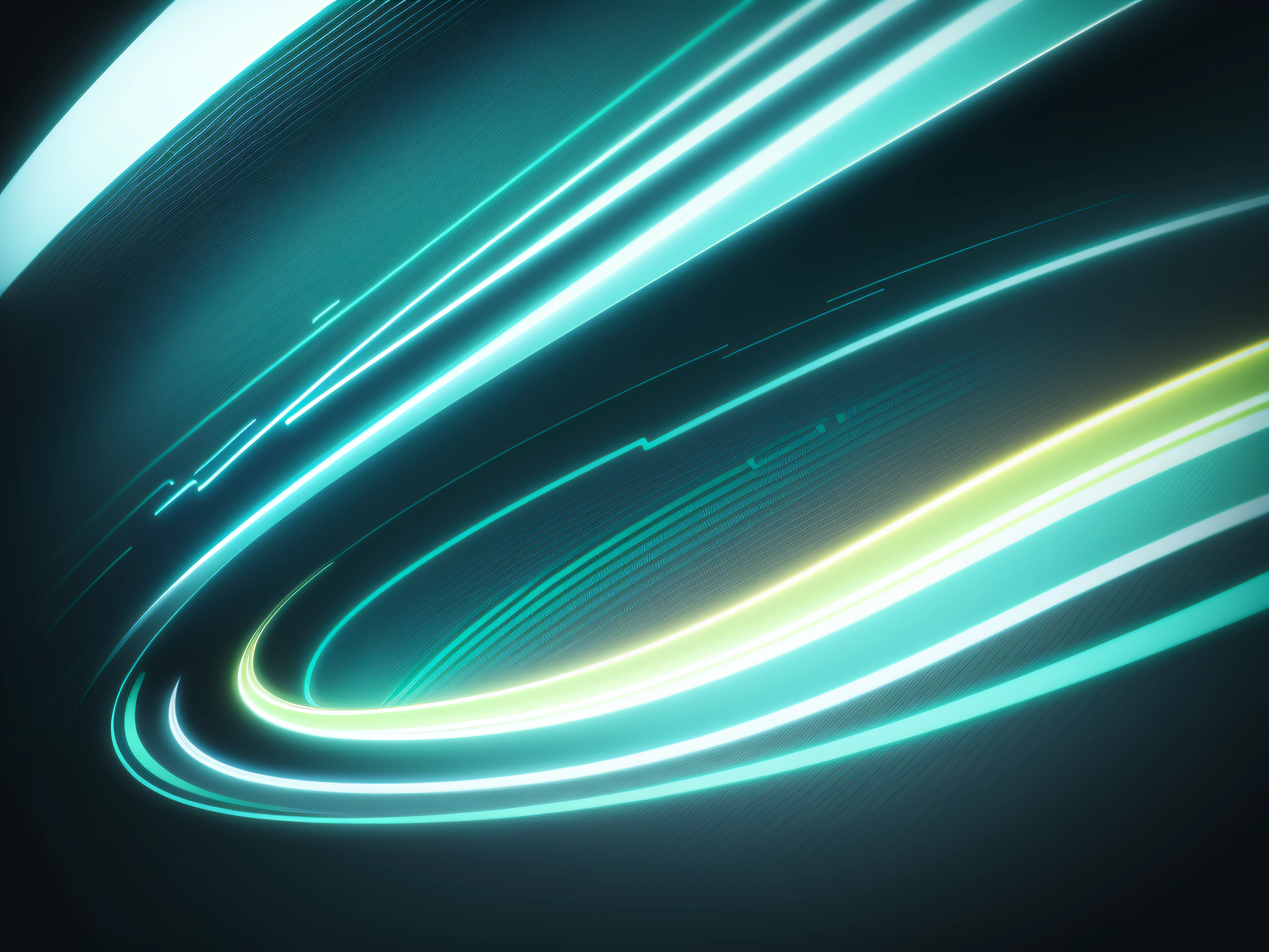 Vector wavy lines pattern smooth curve flowing dynamic blue green gradient light isolated on black background for concept of technology, digital, communication, science, music