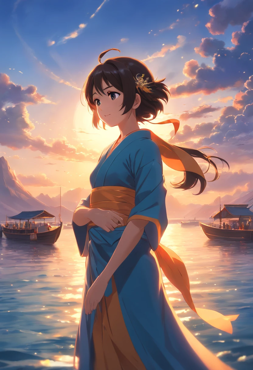 (best quality,4k,8k,highres,masterpiece:1.2),ultra-detailed,(realistic,photorealistic,photo-realistic:1.37), Lord Rama with Sita,one frame,close-up,bright,happy,warm soft lighting,sunset,(sparks:0.7)