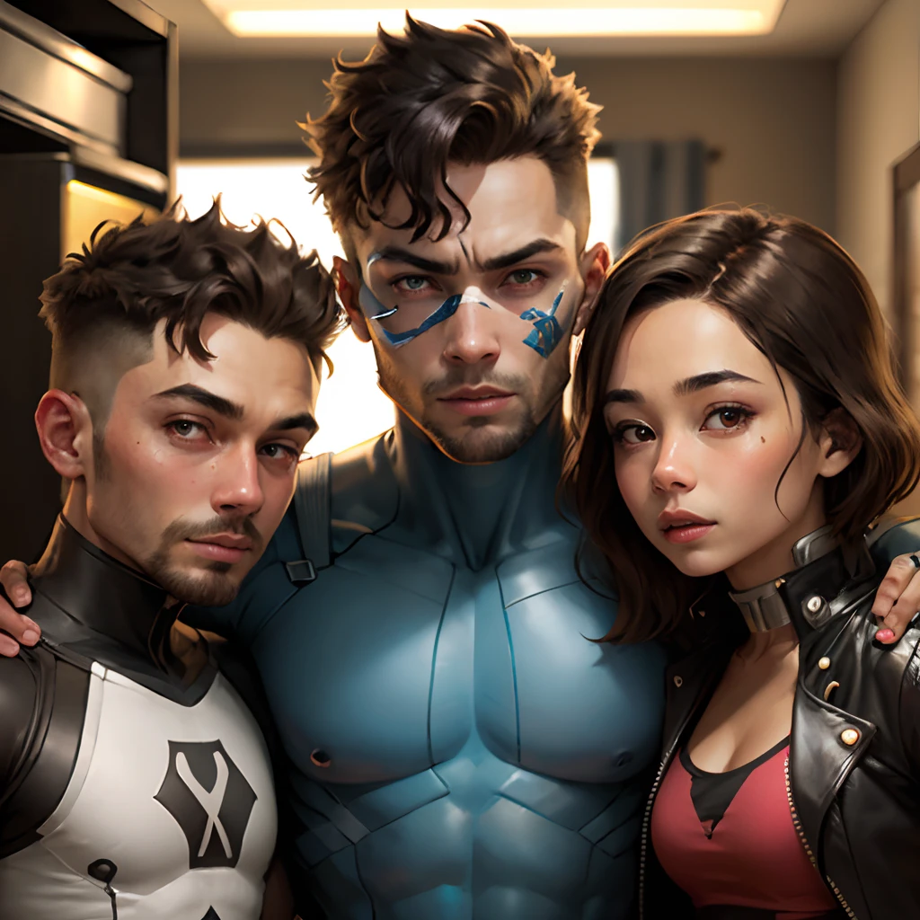 X-men, short brown hair, young man, leech