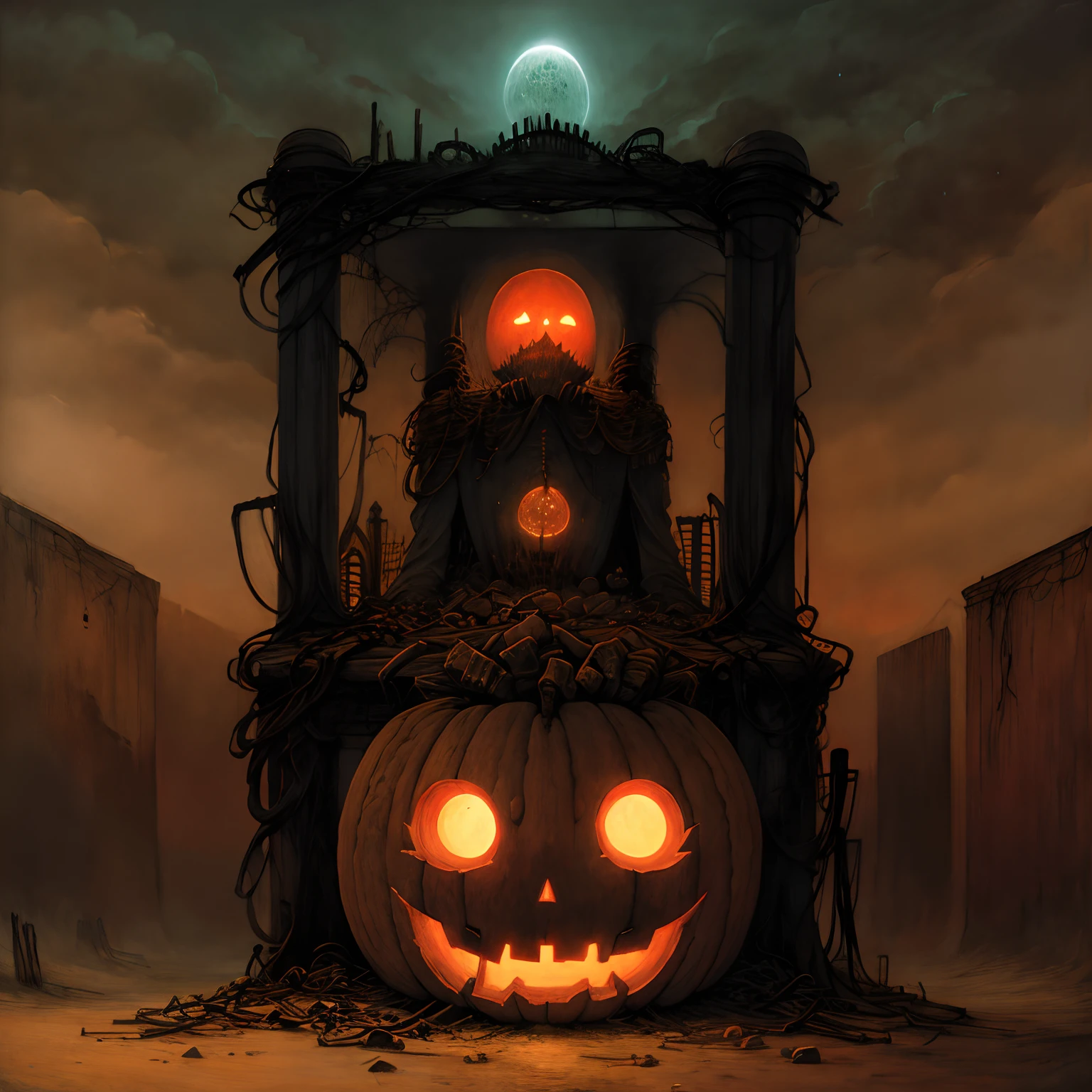 by Zdzislaw Beksinski, Jack-o'-lantern