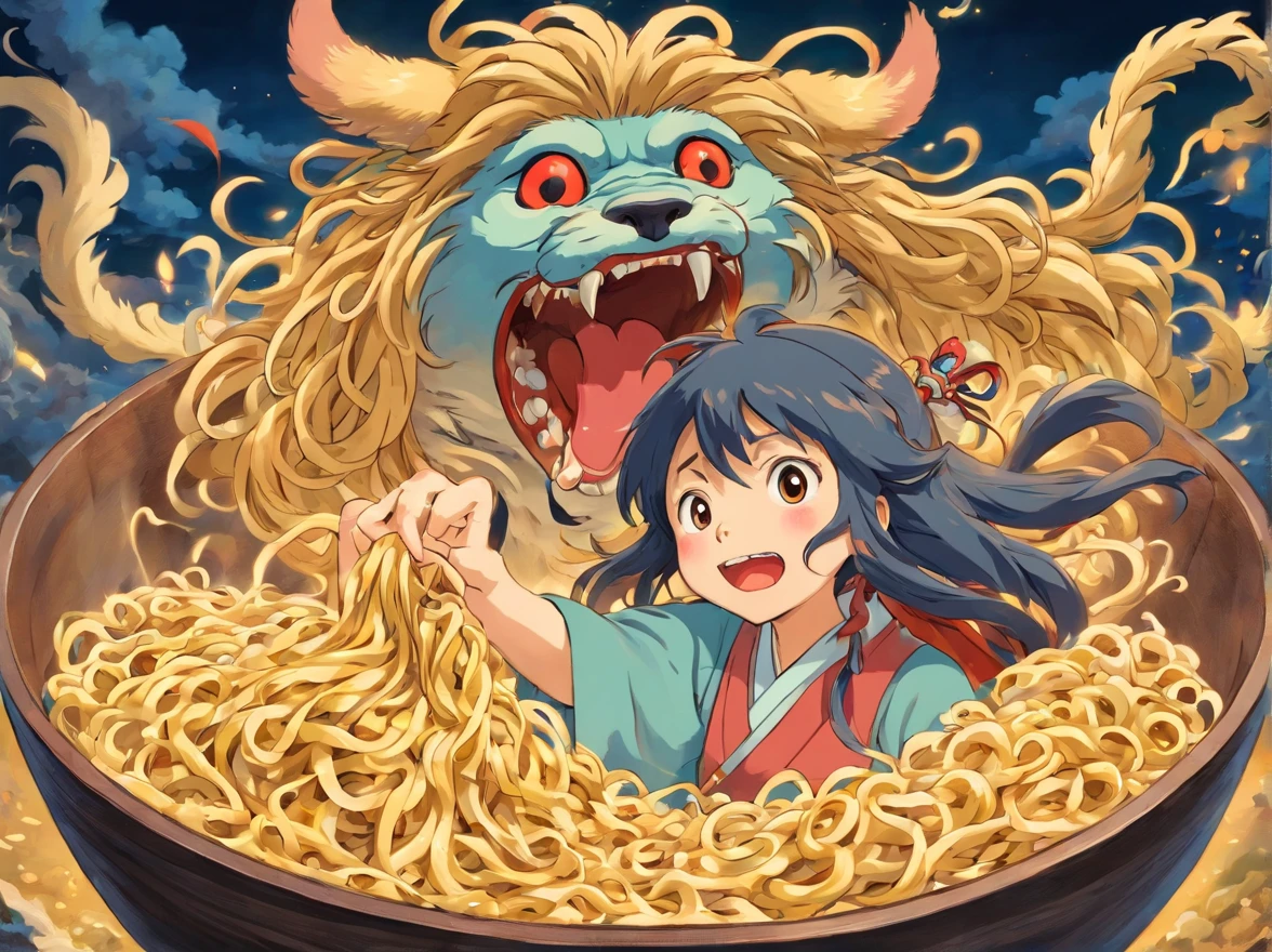 The yokai escapes,dreads,A few yokai,Bullhead horse noodles