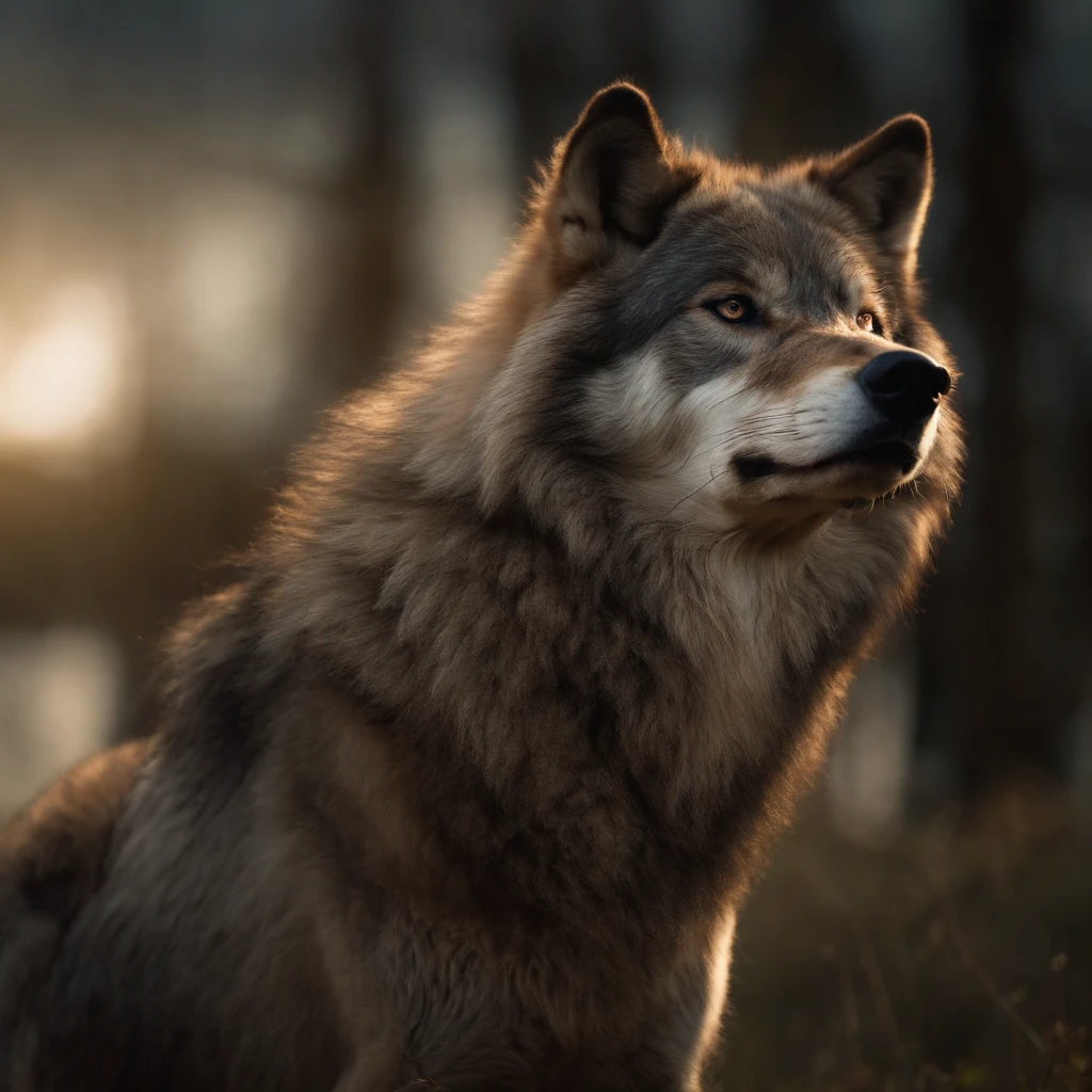 Furry, wolf head, corps humain, fourrure corps, brawny, viril