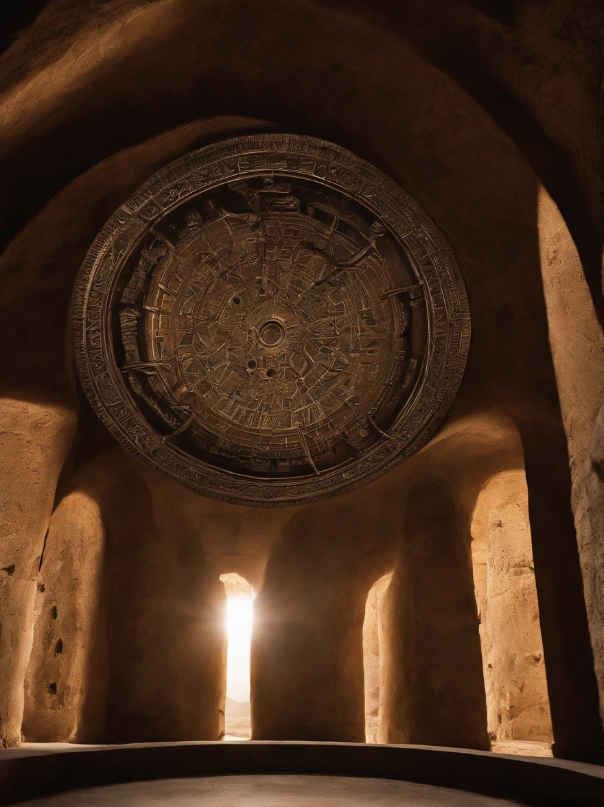 Technological and Futuristic Aesthetics of the Stargate: The Stargate should look highly technological, with a shiny, pulsating metallic surface. Lighting details on the edges can enhance its technological aspect.
Man on the Verge of the Stargate: O homem deve estar na frente do Stargate, holding a technological device and looking back with a surprised look as he walks through the portal.
ancient inscriptions: The Stargate must have mysterious ancient inscriptions on its surface, adicionando um toque de antiga sabedoria.
cave scenery: Tudo acontece no interior de uma caverna escura, com estalactites e estalagmites, criando uma atmosfera misteriosa.
Ambiente Sinistro: A caverna deve ter um toque sinistro, with mysterious shadows and an unearthly glow in the inscriptions.
Dramatic Lighting Effects: Use dramatic lighting to create contrast between light and dark, destacando o Stargate e o viajante.
Detalhes do Equipamento do Viajante: The traveler must be equipped with futuristic devices and costumes that suggest preparation for time travel, including buttons and flashing lights.
