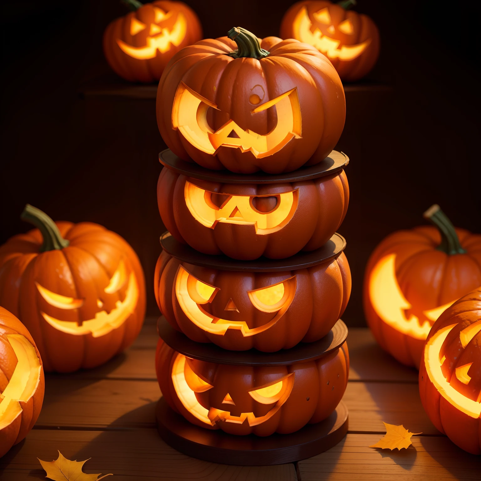 multiple Jack-o'-lantern, stacked Daruma game --auto