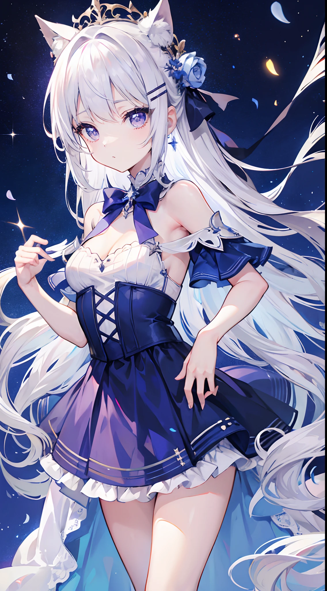 (masutepiece)(high-level image quality):1:3) femele White Long Gloves((blanche)(gloves)) white stockings((blanche)(pantyhose)) an lingerie The hair(short(bionde))