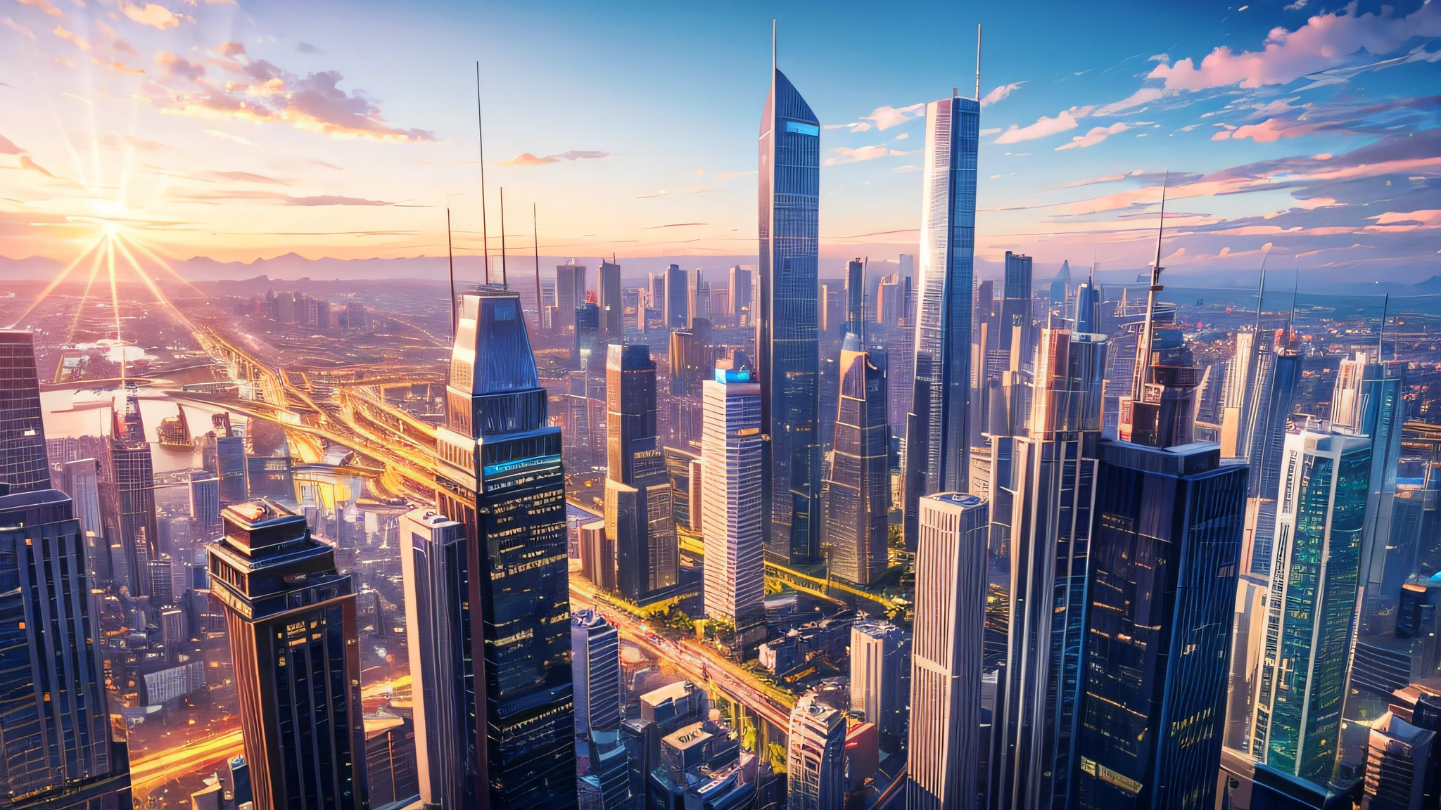 City landscape, paragon city, city of heroes
