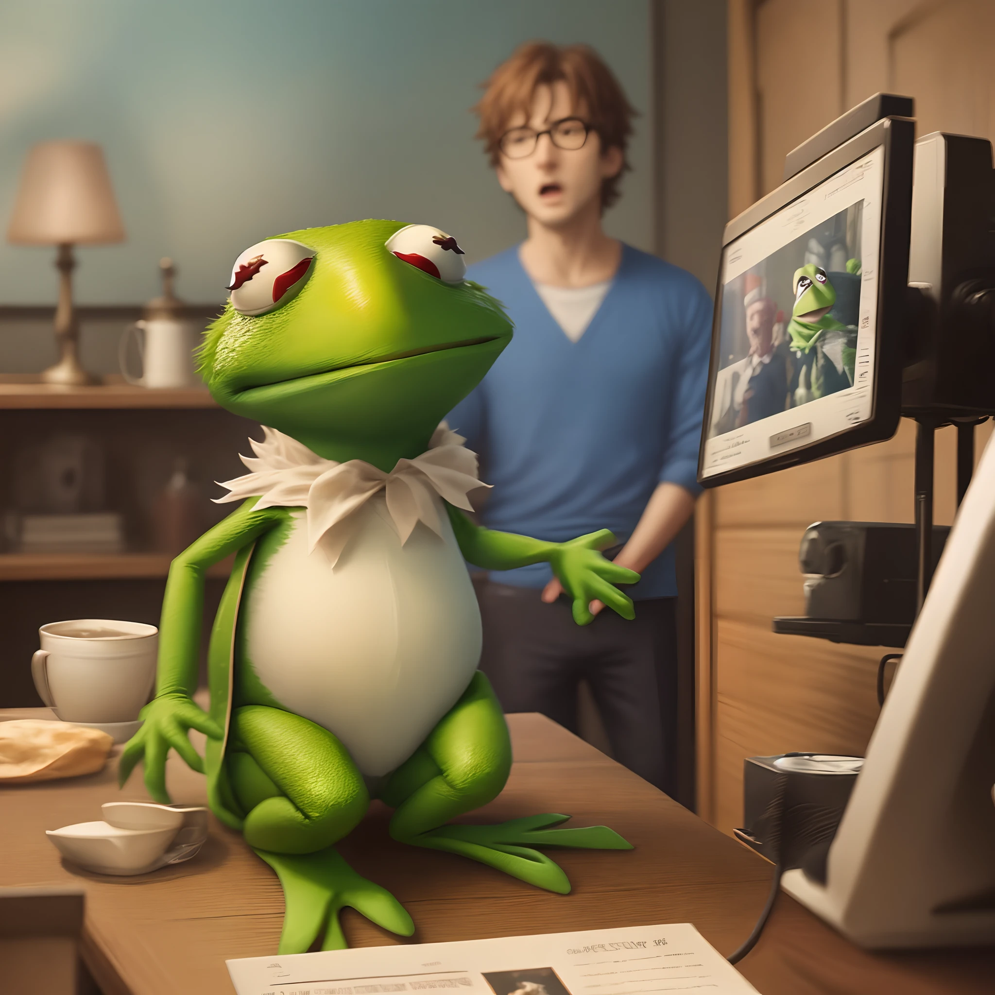 kermit the frog in the climax scene of a movie