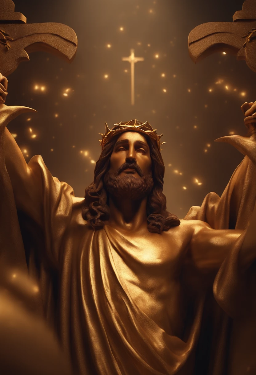 CRIAR TEXTO "JESUS" 3D DOURADO 4K