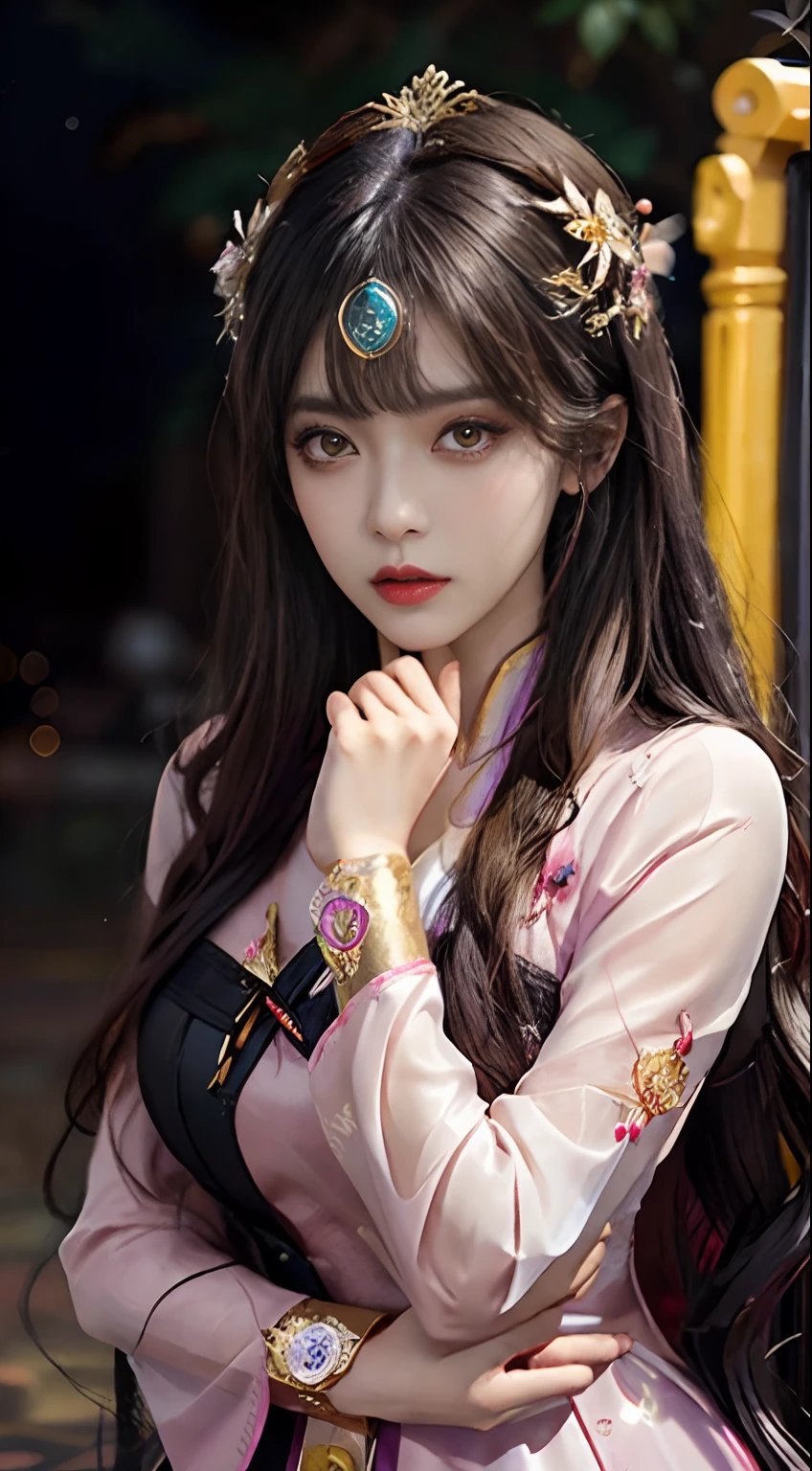 (highest qualityのディテール)、Realistic、8K Ultra HD、High resolution、(One Girl:1.2),(Fatal Beauty,Attractive beauty) ,(A supple and powerful physique),(Sensual charm),(mysteriousな魅力:1.1),(Captivating silhouette),The Super detailed、High quality textures、複雑なdetailed、detailed、Very detailed CG、High quality shadows、detailed Beautiful and delicate face、detailed Beautiful and delicate eyes、Written boundary depth、Ray Tracing、20th Generation、Cute K-Pop Girls、(The Face of Ulzan in Korea)、Thin face、(Urzan-6500-v1.1:0.6)、PurerosFace_v1、Glowing Eyes、Perfect body、 Viewer Display、(highest qualityのディテール:1.2)、Realistic、8K Ultra HD、High resolution、Close-up of a woman, realistic girl rendering, 8k artistic german bokeh, Enchanting girl, Real Girls, Gurwitz, Gurwitz-style artwork, Girl Roleplay, Realistic 3D style, cgstation Popular Topics,, 8K Portrait Rendering,(truth,truth:1.4),(Sparkling eyes girl:1.2)、cheek、Glossy Lips、Big Breasts、High resolution, Best image quality, highest quality, Realistic, Super detailed, Realistic, 4K 8K Ultra HD Full Color RAW Photos, Fujifilm(Medium format), Hasselblad, Carl Zeiss, Incredible dynamic range photography(utility_art:Smooth-768:1.1),High resolution, High pixel count, Clear detailed, Clear images, Natural color reproduction, Noise Reduction, High fidelity, quality, Software Improvements, Upscaling, Optimized Algorithms, Professional-level retouching, Browsing Caution、(((Too much exposed skin)))、(((Big Breasts)))、fortune teller、astrologer、(((A magnificent starry sky in the background)))、(((It has a hood、A burgundy robe intricately decorated with beautiful details)))、((Horoscope))、(((fortune teller)))、Long black hair、((Blunt bangs))、Cowboy Shot、(((Please hold your hand over the crystal ball on the table...)))、Fancy Necklace、Lace gloves、Bright Blue Eyes, Surrounded by swirling pink smoke, saturated color、Dark colors、Psychedelic Images、lsd、Mandala、fractal、mysterious、detailed、Psychedelic painting of a woman with large breasts, サイケデリックなgoddess, DMT Art, DMTgoddess, Visionary artistic style, Psychedelic Art style, 3d, goddess, Portraiture, Psychedelic Art nouveau, Psychic Trance Artwork, Psychedelic Digital Art, Digital Visionary Art, Psychedelic Art, Psychedelic Surreal Art, Psychedelic Artwork, 非常にdetailedなテクニカラー, 超detailedなファンタジーアート、(nightmare:1.6),