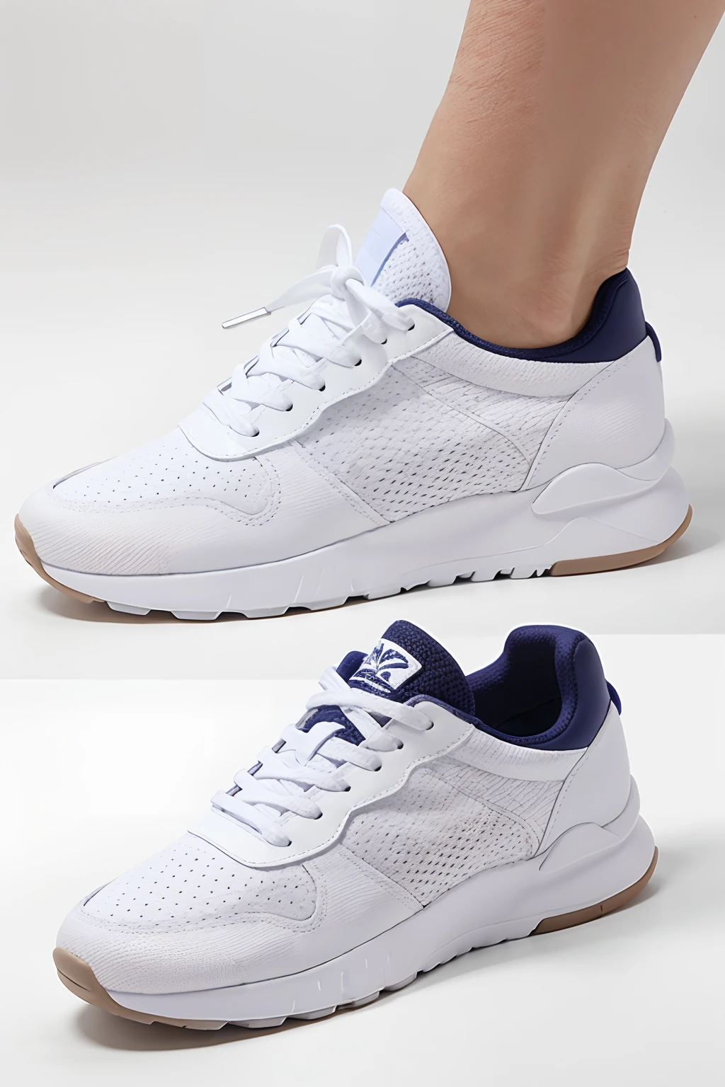 Product design:Trendy sneakers,Lightweight and breathable,Transverse angle,with a pure white background