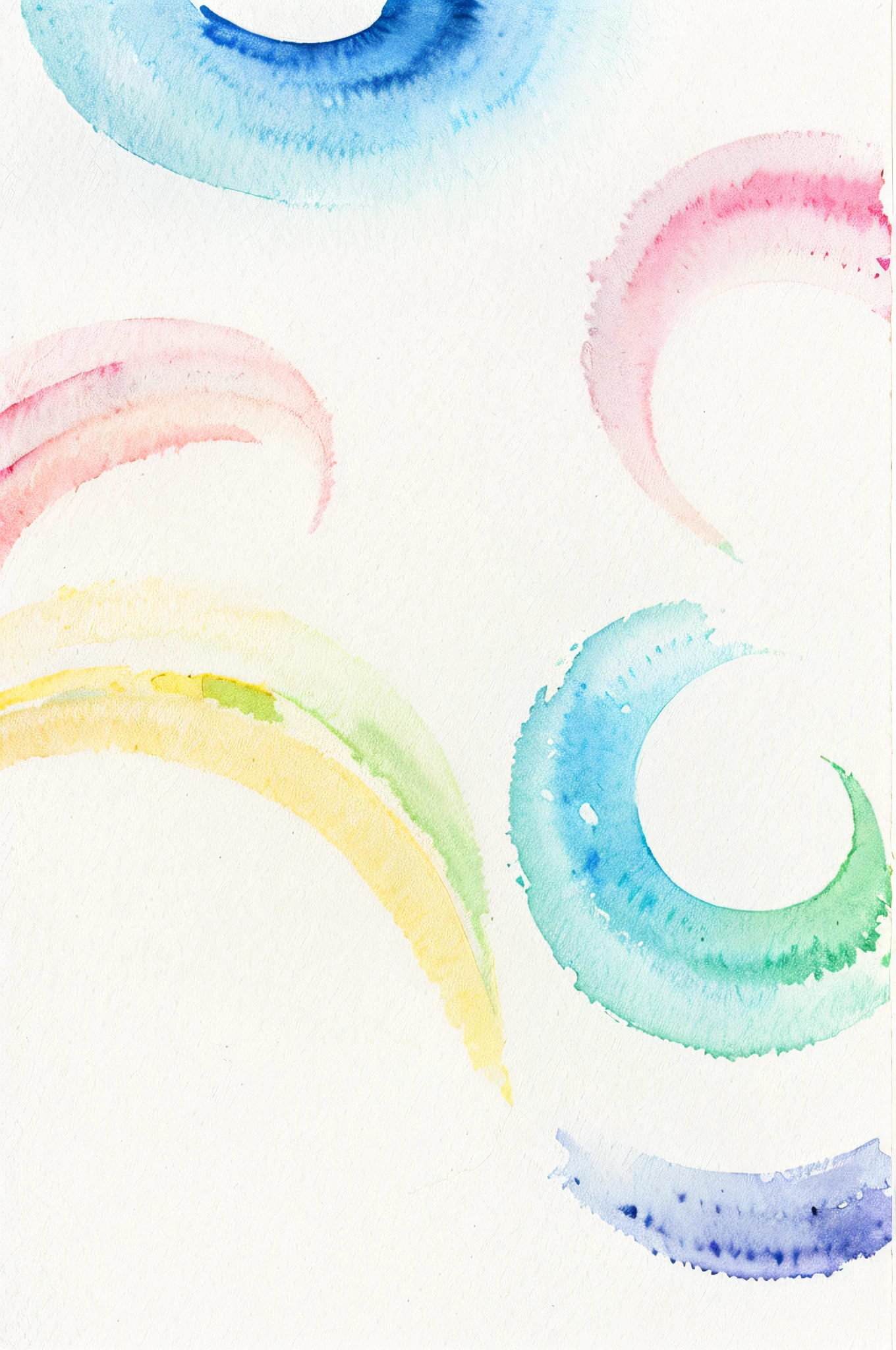 watercolor paiting,It features a simple,Lots of white space,Background Material,Watercolor texture,Rainbow Gradient