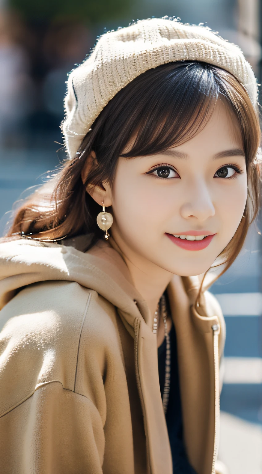 (((32K,very high res, high detailing, highly accurate,Masterpiece Girl 1：1.5))),Raw photo & realistic atmosphere,beautiful dark blue eyes,Detailed mouth,Glossy lips,Detailed eyebrows,Soft white skin that shines with every detail,,Eyes drawn in detail、Very beautiful eyes with azure eyes,Detailed lips、Very beautiful face,Very well-formed face、Lifelike face,shiny beautiful lips,Beautiful eyebrows,Infinite reality,Best design,（Insanely cute Japan 16-year-old high school girl,,Beautifully shaped breasts,Very cute beautiful girl,Little Girl,Healthy body,Outstanding style：1.5）,Best Natural Makeup,Japanese ido,Korean Idols,Young sensual idol,Moist eyes,Dark Beautiful Deep Eyes,Beautiful butt,beauty legs,,camel's foot,：1.3),超A high resolution、,Natural and realistic face,Back lighting,Pure eyes are too cute,（photorealisim,Photograph the whole body：1.3）,Reality Live Action,（Fashionable earrings,,a necklace,A bracelet,gyuru,Glossy nail art,Women's Teens Street Winter Casual Fashion,Down coat,Wide pants,hotpants,shortpants,white shoe,Hats,Fashionable girl,light brown hair,medium wave hair,Ear Hair,独奏,little smiling,full body Esbian,Show full-body fashion,Sit with your feet in your hands,Show me your white shoes, Only beauty young cute 15 year old girl,A rather petite and very cute 15-year-old girl：1.7）,City of Shibuya