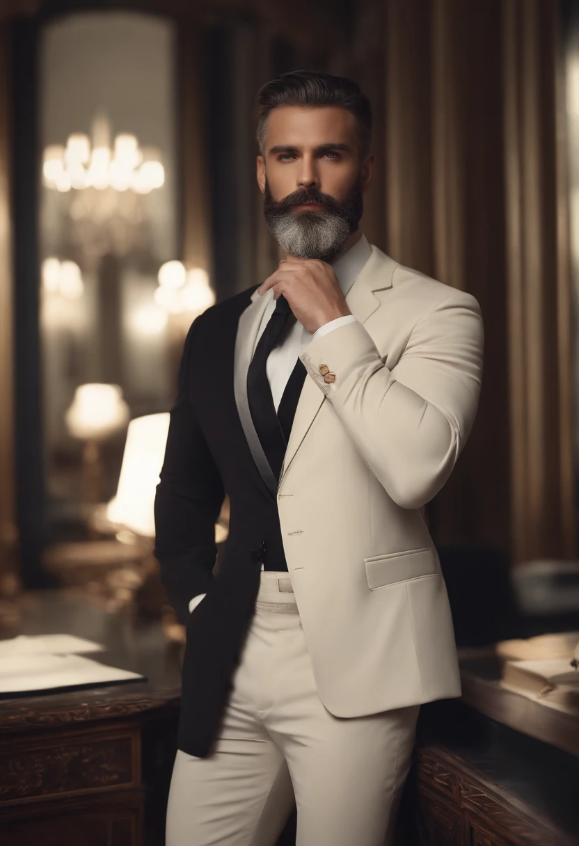 Homme en costume, un peu barbu, Wear a black business suit, Neat model, Montrer son visage, Photo de profil professionnelle, Business Wear, Office Wear, high resolucion, tmasterpiece, beste-Qualit, intricate high detail, highly detailed, mise au point nette, texture, detailled eyes, professionnel, 4K, Tournage en Canon, 85 mm, faible profondeur de champ, Vision couleur Kodak, perfect fit body, extremly detailed, photo_\(ultra\), photo realist, Post-traitement, Maximum details, roughness, real life, ultra realist, rendering, photographie, 8K UHD, photographie (grain de film)