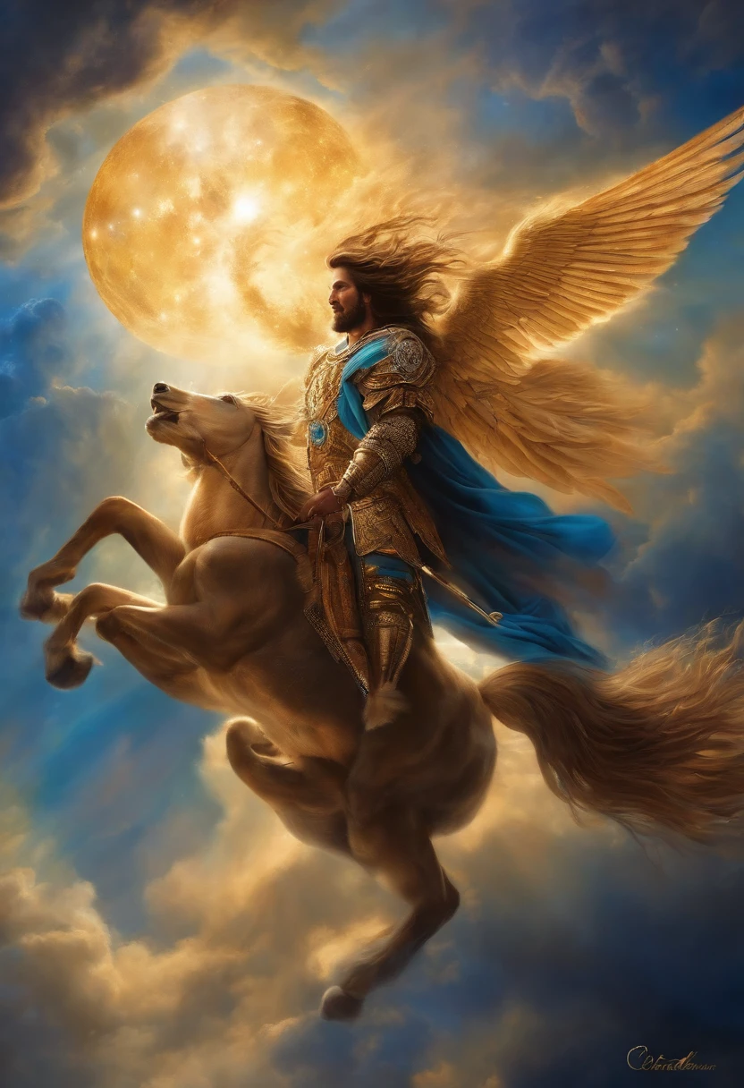 CELESTIAL WARRIOR DESCENDING FROM THE HEAVENS