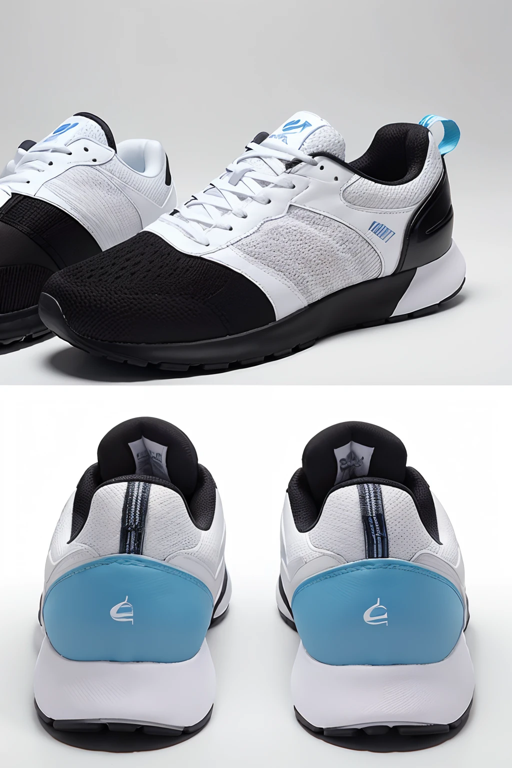 Design a pair of men's trendy running shoes，Don't want any characters and scenes，Lightweight and breathable，Positive viewing angle，with a pure white background