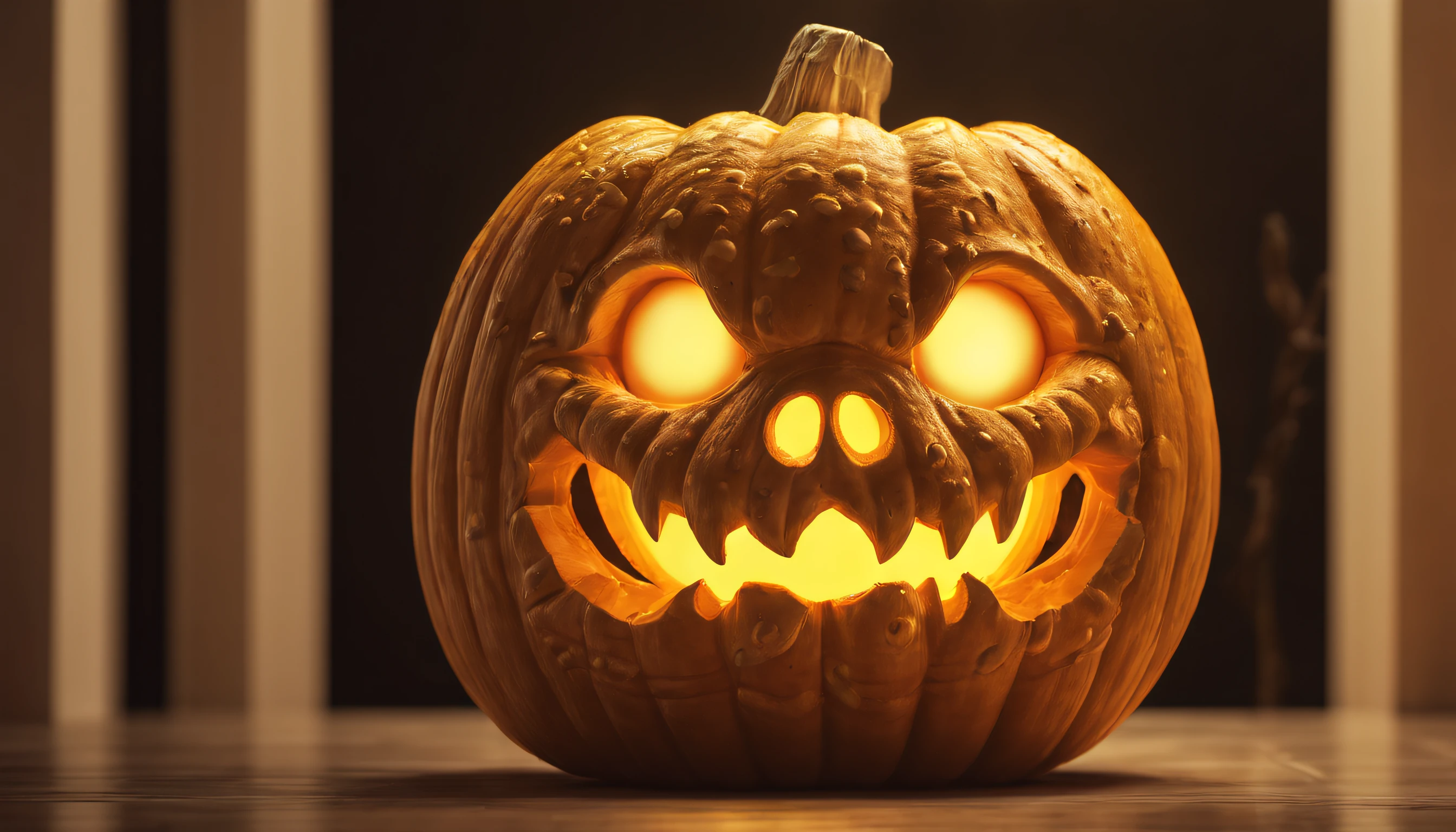 (a jack - o'- lantern with lots of a glowing mushroom inside of it:1.2), halloween scene, vivid and detailed,photorealistic and intricate, god rays, ray tracing, Realism, highres, 16k