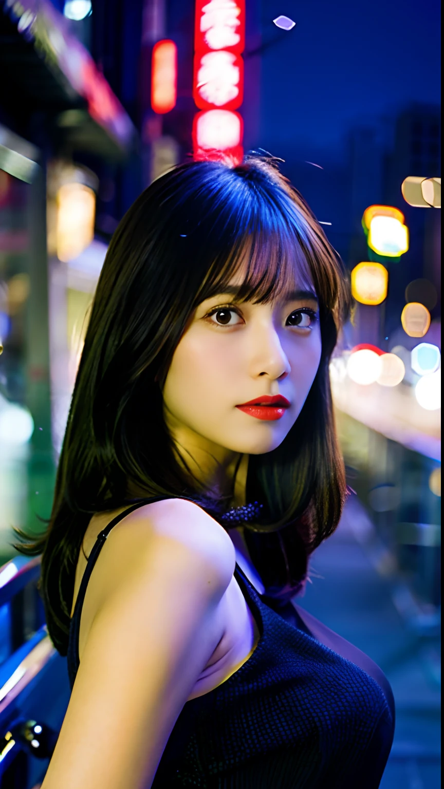 top-quality、One Beautiful Girl、nightcity、Camisole、Colossal tits,35mm lens,Cowboy Shot