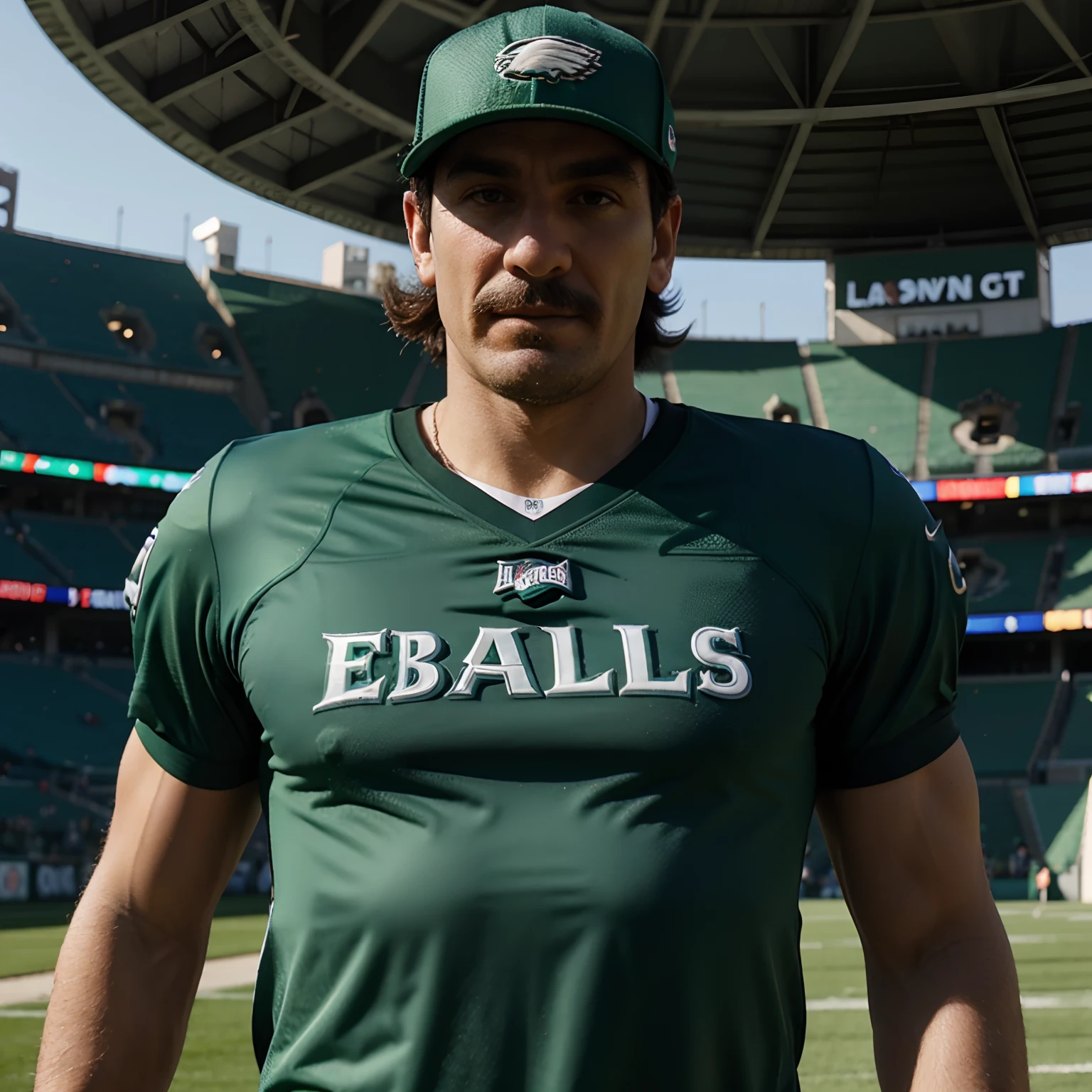 Luigi wearing a Eagles Jersey.