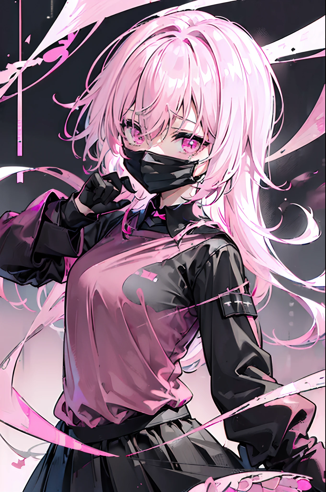girl,Looking into the distance from the castle,alone,masterpiece,Highest quality,pink Hair,glowing red Eyes,Darkening,dark,Shadow Thing,douchebag,sneer,Looking down,Black Shadow,Black viscous liquid,dark,Black belly,stable,Face masks,cape,girl,masterpiece, Highest quality, Highest quality,wonderful,Beautiful red eyes,Exquisite detail,Depth of written boundary,Highly detailed CG synthesis 8k wallpaper, masterpiece,(((pink Hair))),leader,(dark mist),{Flowing Hair},{Thick skull},(Beautiful details of the ruins),{Character close-up},(((whole body))),(The skin is smooth and shiny),(Smooth face、Shiny Hair),Perfect detail,Beautifully decorated medal, Holding a knife, (Blood splatter:1.7)