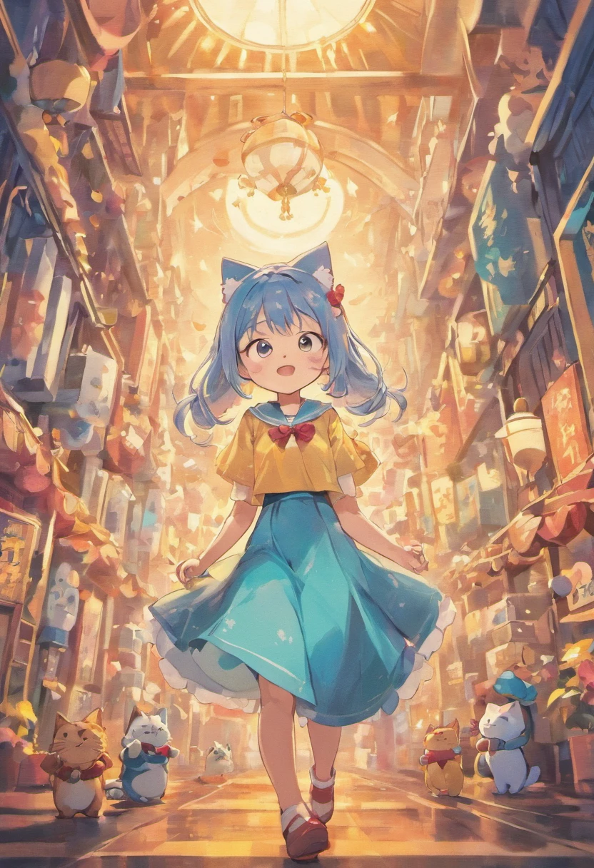 Doraemon、girl with、personification、kawaii、realisitic、cat ear