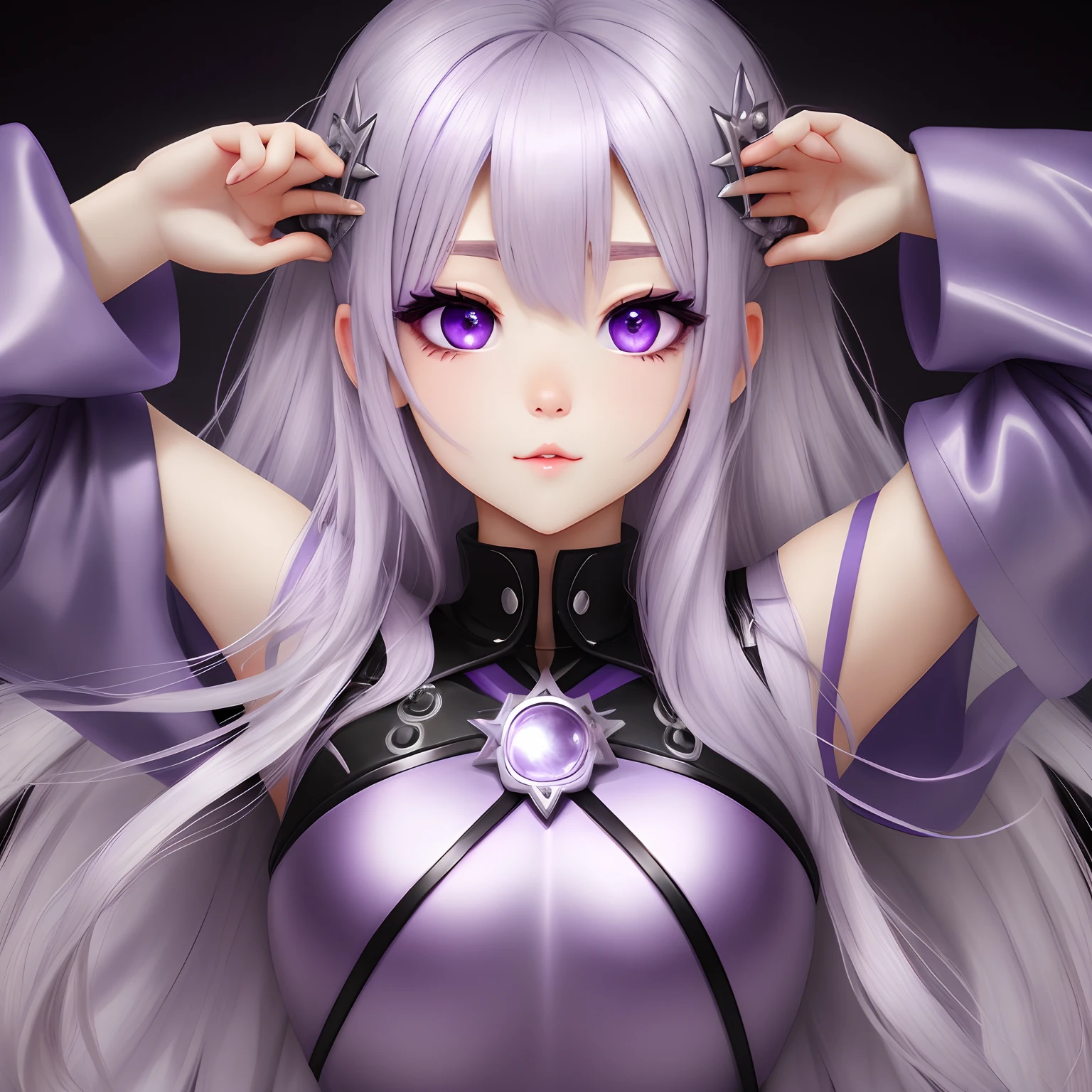 silber hair Purple Eye kawaii