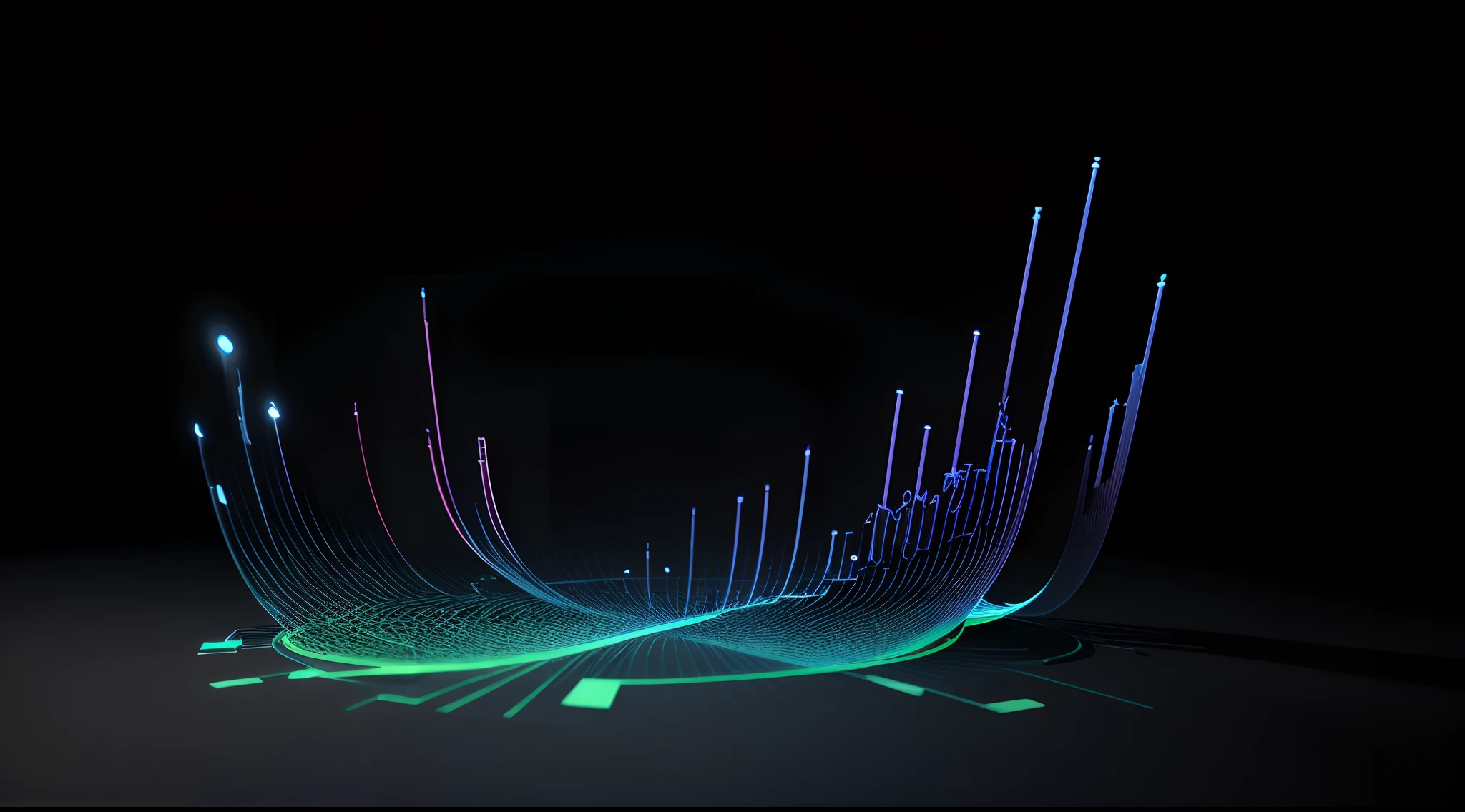 Engaging 3D visualization featuring stunning graphs、glinting