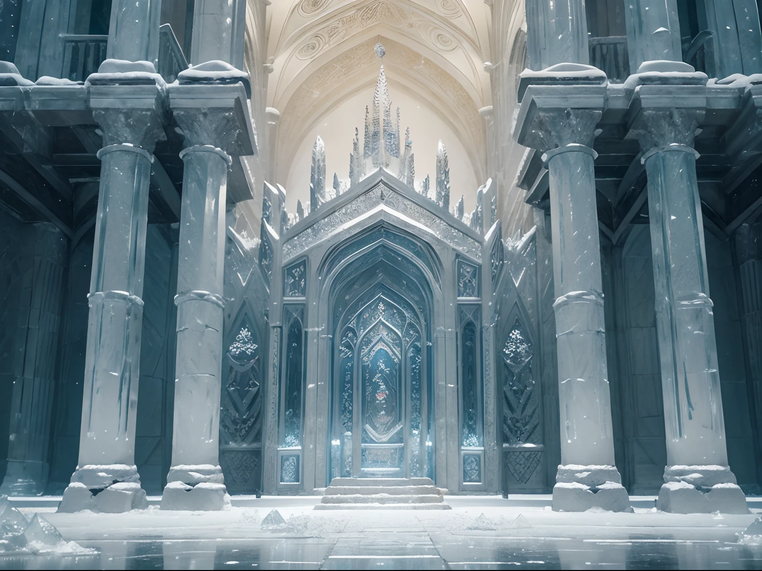 sing the most advanced artificial intelligence technology, I request the creation of an image of medieval architecture, meticulously enveloped in a glistening layer of ice. It is imperative that the image achieves maximum quality, capturing every intricate detail and the icy atmosphere surrounding this magnificent structure.
I wish for the medieval architecture to be accurately represented, reflecting the characteristic features of the era, from defensive elements to ornate embellishments. The texture of the ice should be rendered with technical mastery, creating a tangible sense of cold and grandeur.
Please ensure that the image demonstrates an advanced level of detail, capturing architectural nuances and ice intricacies exceptionally. The final composition should evoke a sense of wonder and mystery, transporting the viewer to this frozen and historical world.