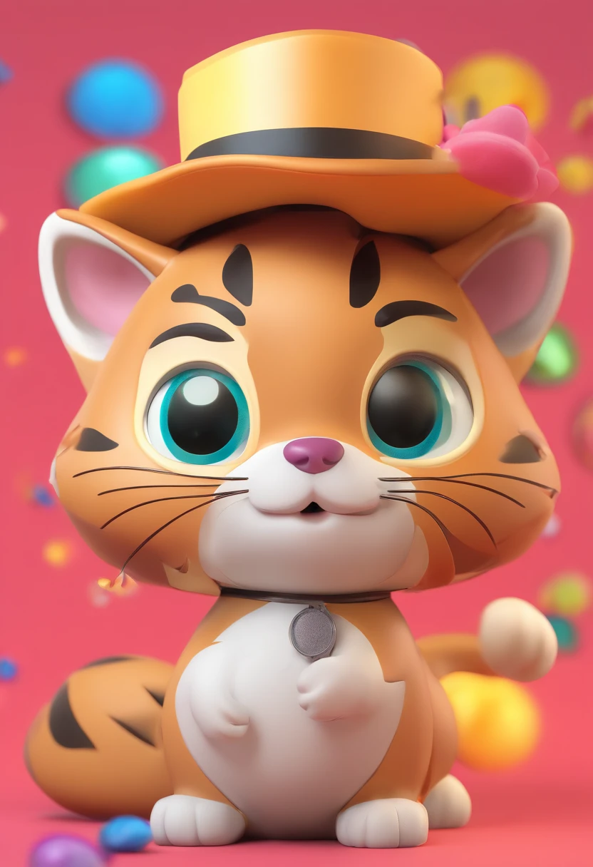 (best quality, highres:1.2),ultra-detailed,close-up,toy cat,brown hat,cute,furry texture,vinyl toy figurine,vinyl action figure,colorful,fine details,disney character,pixar character,Kawaii style,charming expression,adorable pose,collectible item,vibrant colors,fun design,detailed craftsmanship,eye-catching,artistic toy,highlighted details,masterpiece:1.2,studio lighting,lifelike appearance