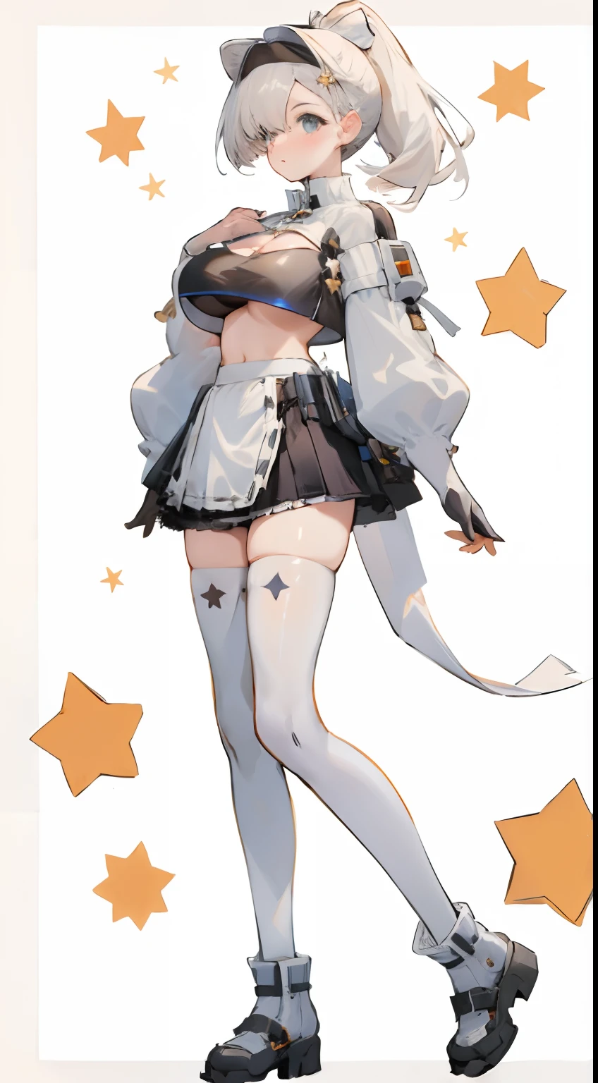 Tsundere 18 year old girl, beautiful and delicate eyes, beautiful lips, very detailed 눈과 얼굴, long eyelashes, 1girl, white cat ears, foot long bag, Front view, Red-eye, (top quality, 4K, 8K, high resolution, masterpiece:1.2), very detailed, (realistic인, realistic인, realistic인, realistic인, realistic: 1.37), very large breasts, elegant, fantasy, white background, I can see my armpits, white hair, masturbation