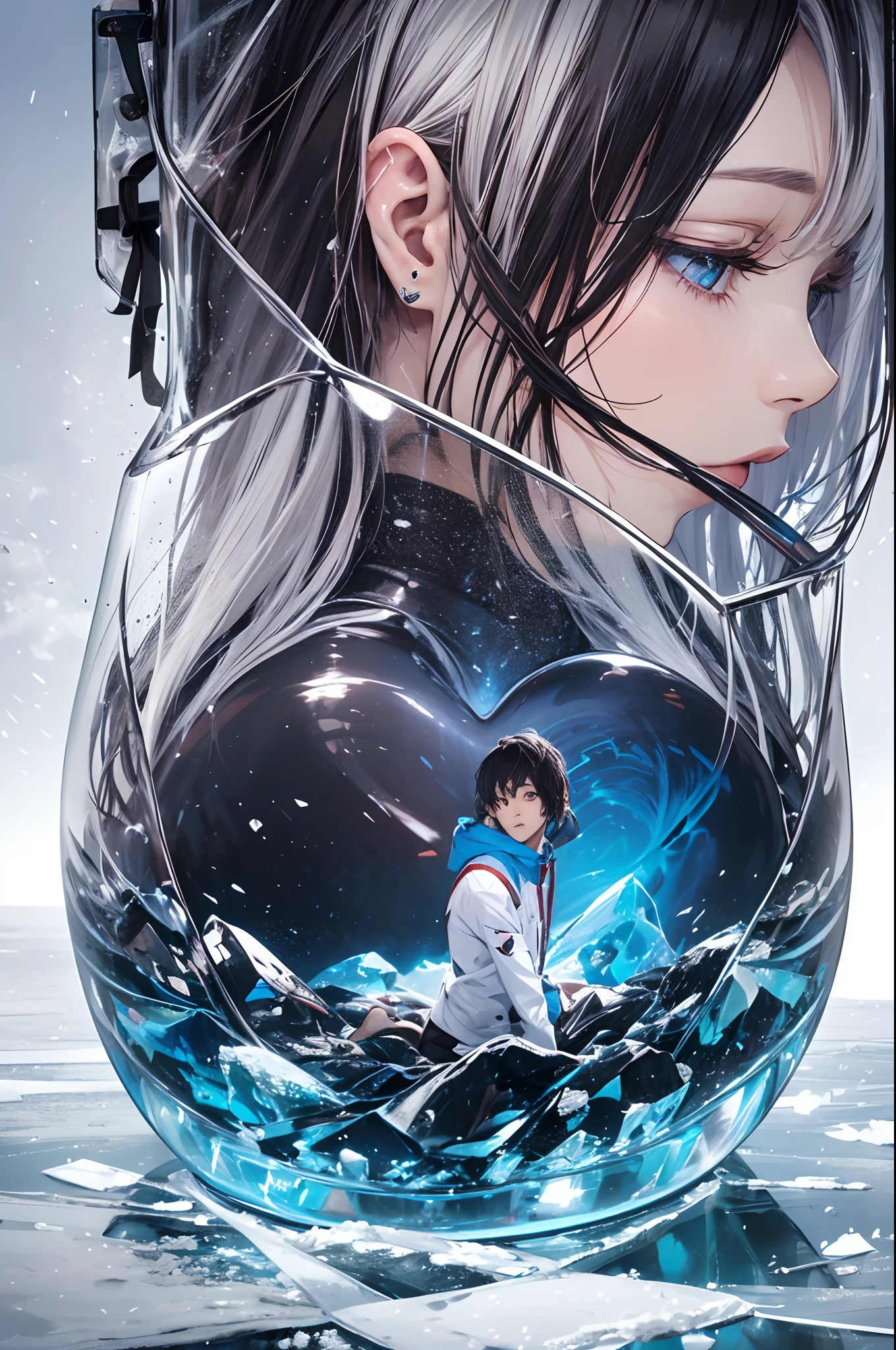 Rap singer inside a heart of ice broken in half --auto --s2