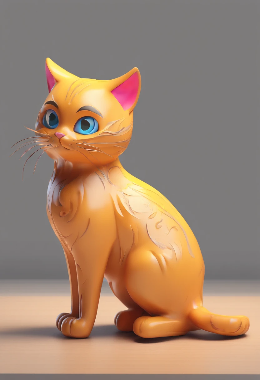 (best quality, highres:1.2),ultra-detailed,close-up,toy cat,vinyl toy figurine,2 legs,vinyl action figure,black color,fine details,disney character,pixar character,Kawaii style,charming expression,adorable pose,collectible item,vibrant colors,fun design,detailed craftsmanship,eye-catching,artistic toy,highlighted details,masterpiece:1.2,studio lighting,lifelike appearance