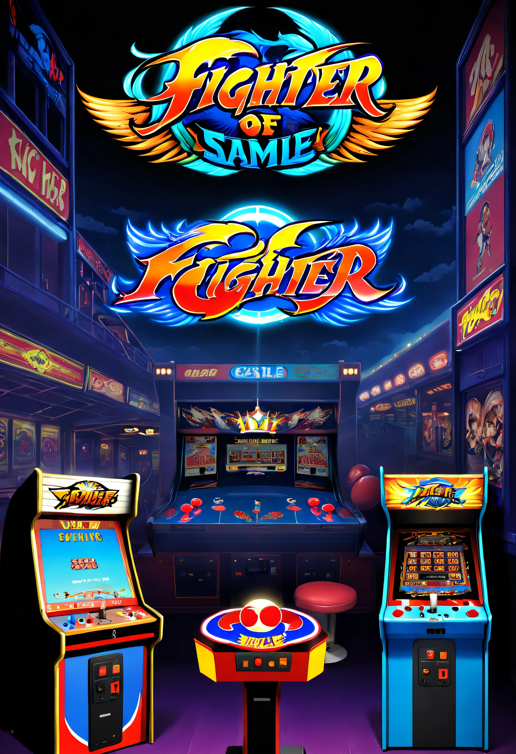 80shair style,Retro,Arcade games,Nostalgia,Arcade，king of fighter,