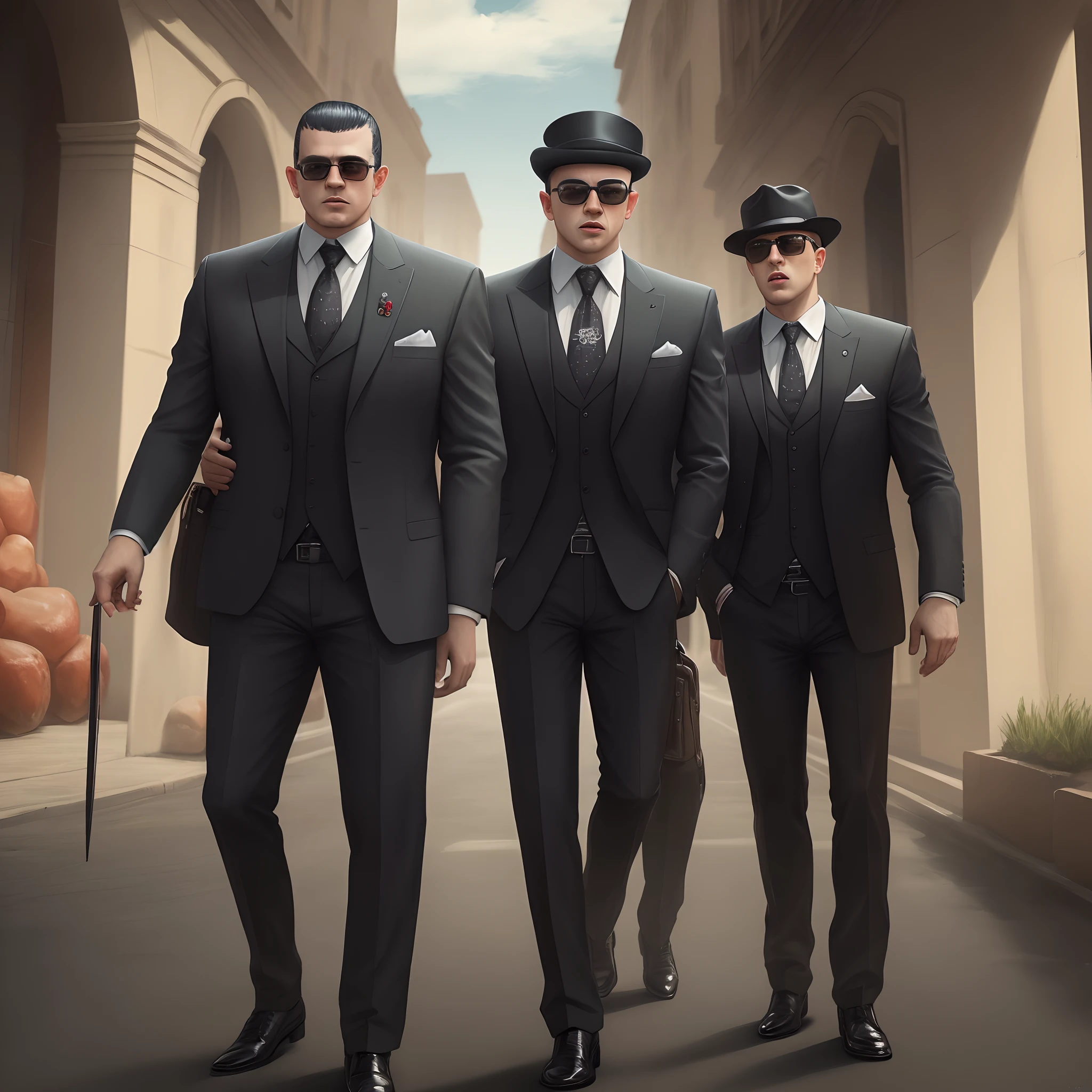 10k, ultraHD, realistic, Crime pimp man 58 years,Italian pouring black time, standing with black Pit Bull on the side