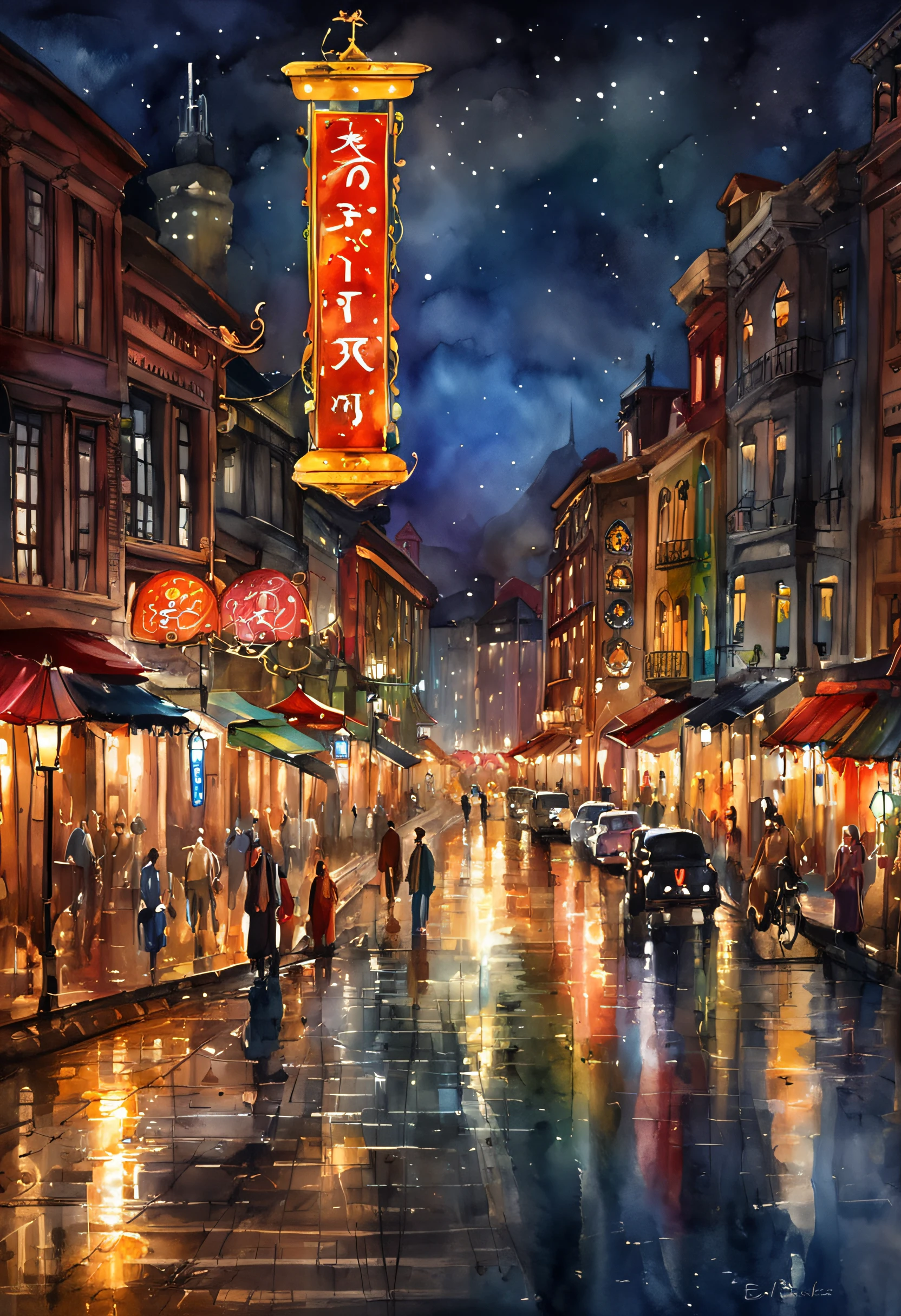 （Tilt-Shift:1.4),Midnight Crossing,(highly colorful, Best Quality, detaileds, masutepiece, Cinematic lighting, 4K, Chiaroscuro)