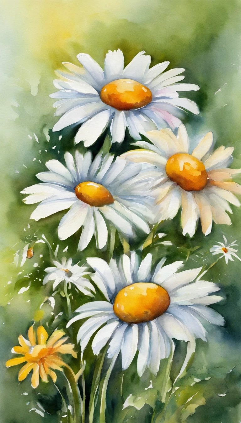 ((Flower daisies)), Lovely garden, Softness in the landscape, 8K分辨率, gorgeous illumination, SuperiorQuality